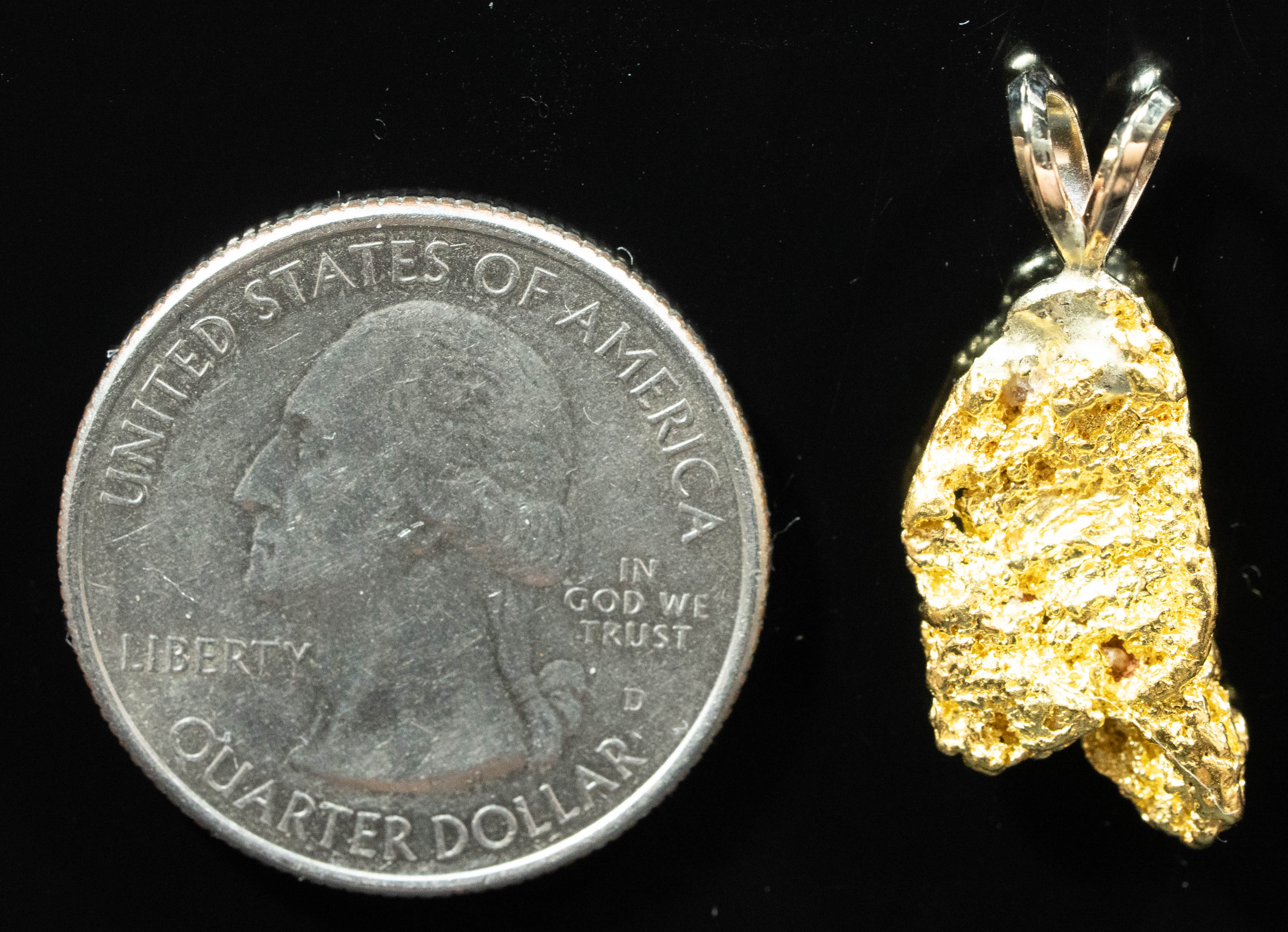 #664 Alaskan-Yukon BC Natural Gold Nugget Pendant 4.44 Grams Authentic