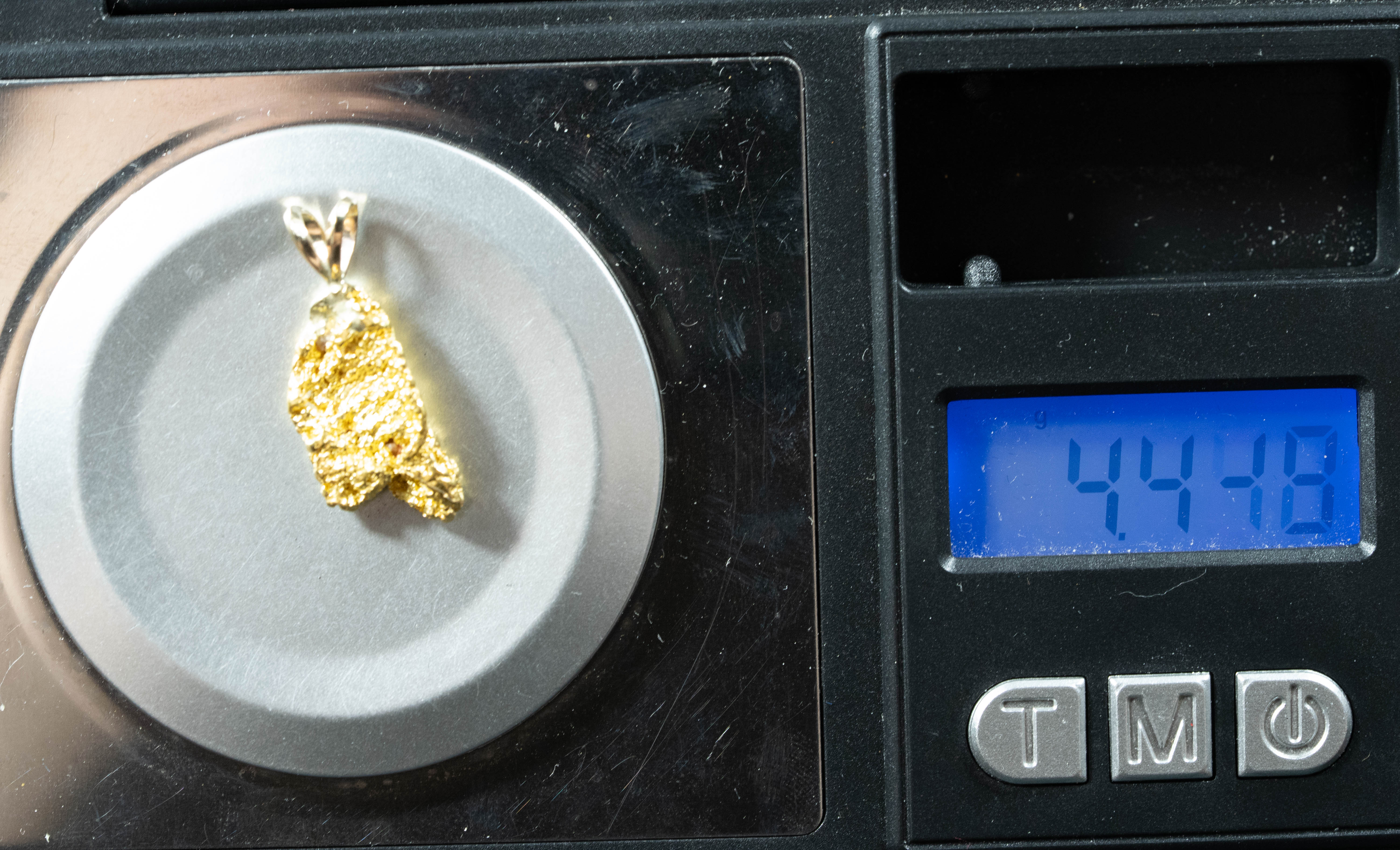 #664 Alaskan-Yukon BC Natural Gold Nugget Pendant 4.44 Grams Authentic