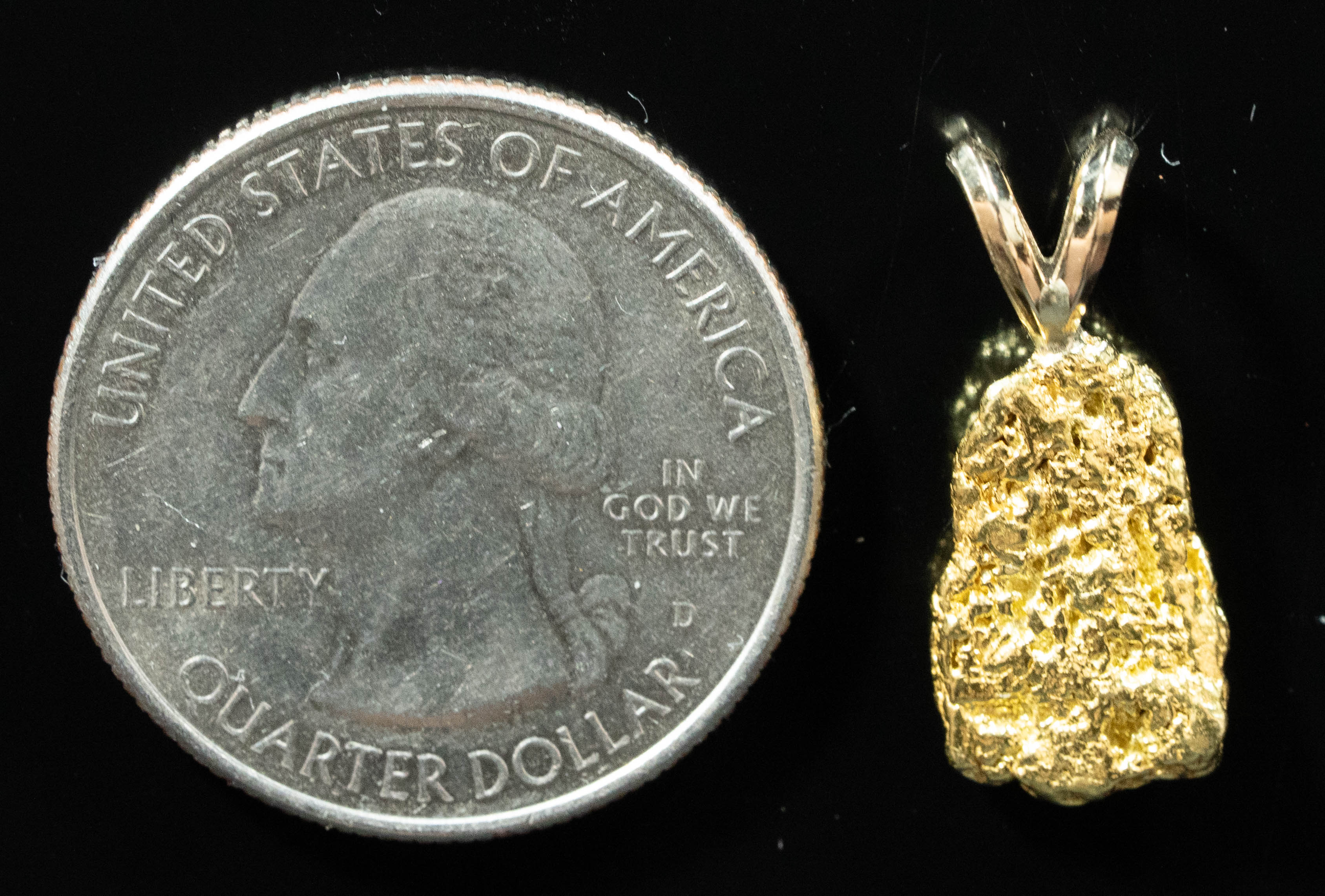 #679 Alaskan-Yukon BC Natural Gold Nugget Pendant 4.30 Grams Authentic
