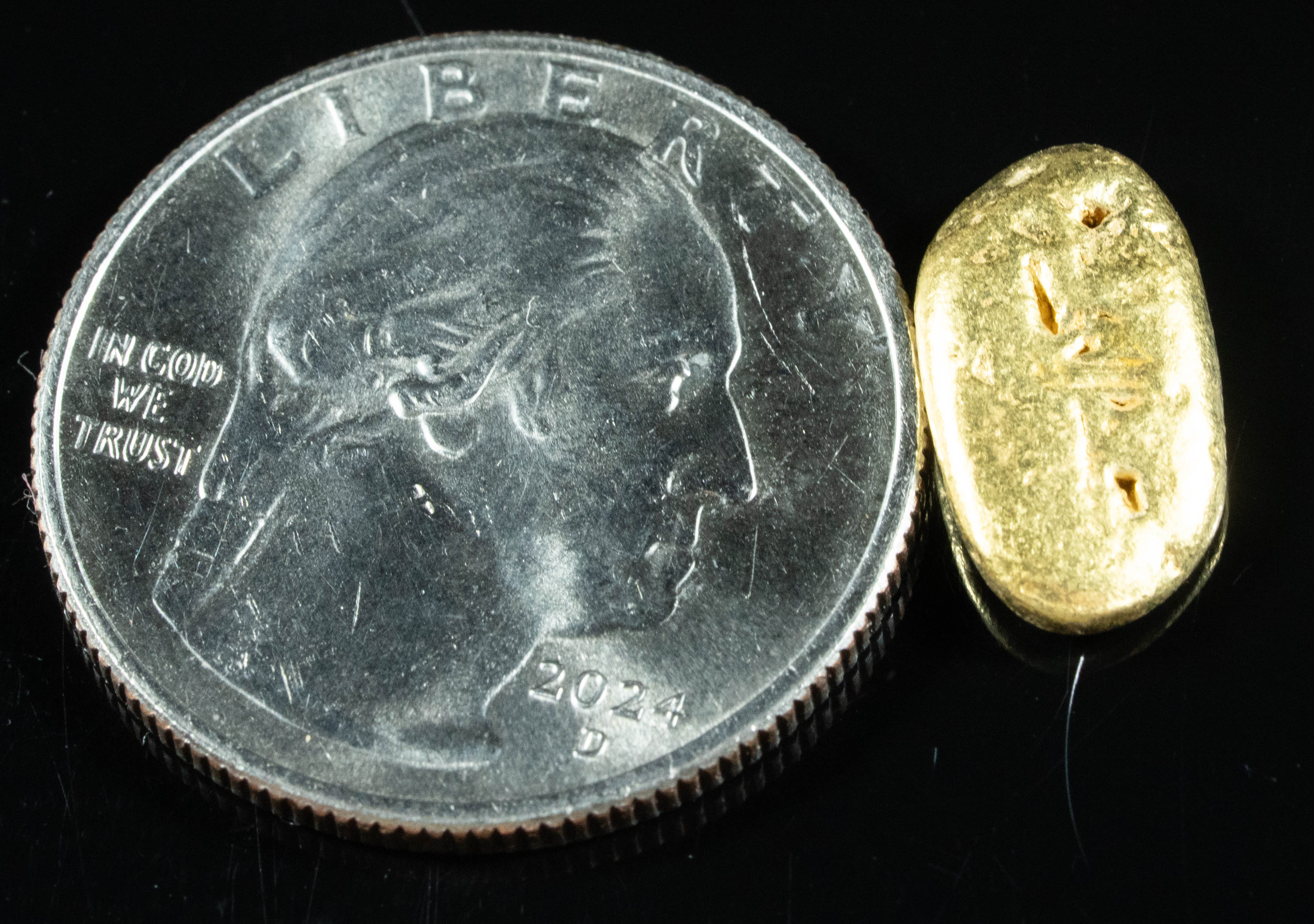 #327 Alaskan BC Natural Gold Nugget 3.44 Grams Genuine