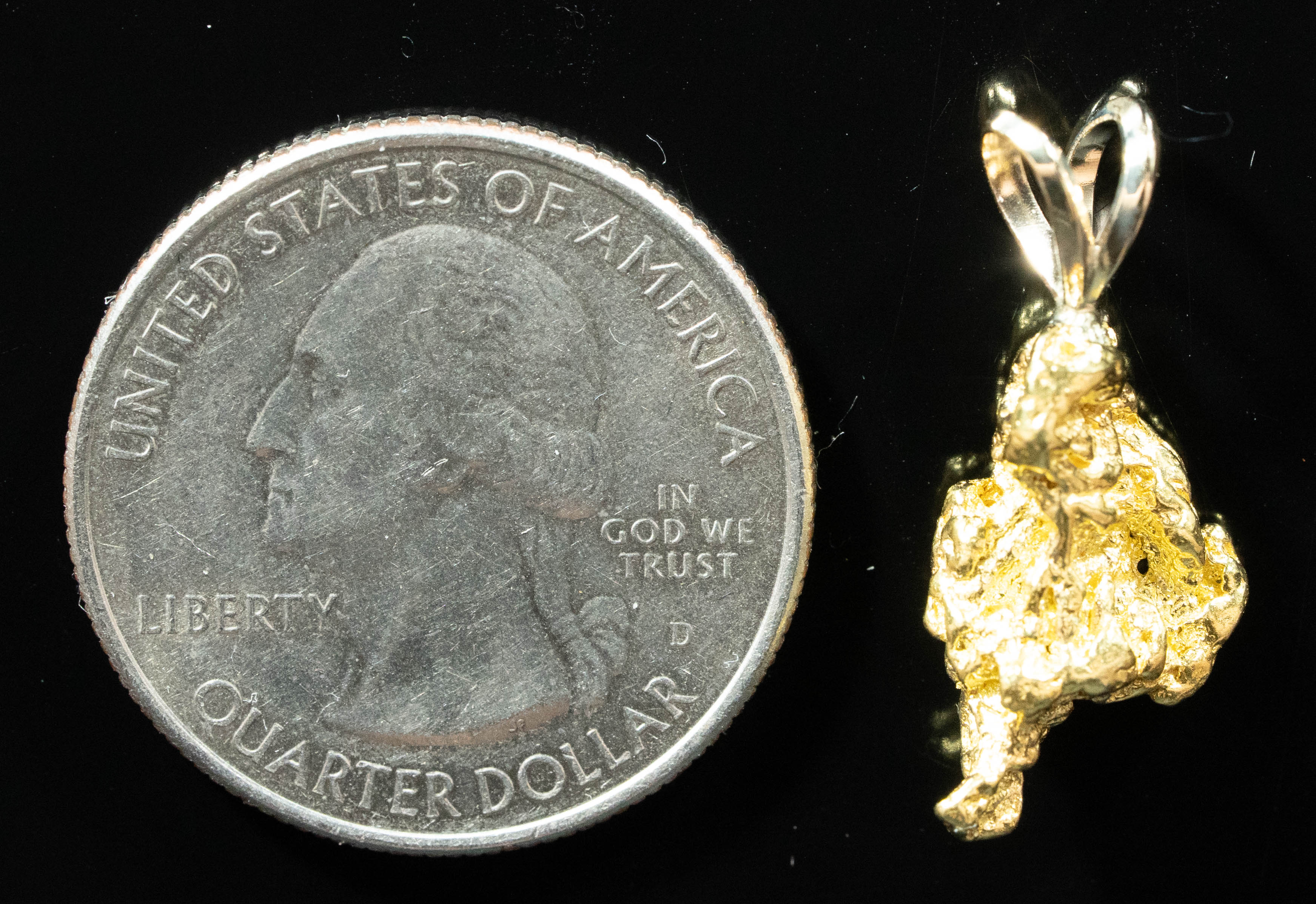 #692 Alaskan-Yukon BC Natural Gold Nugget Pendant 3.72 Grams Authentic
