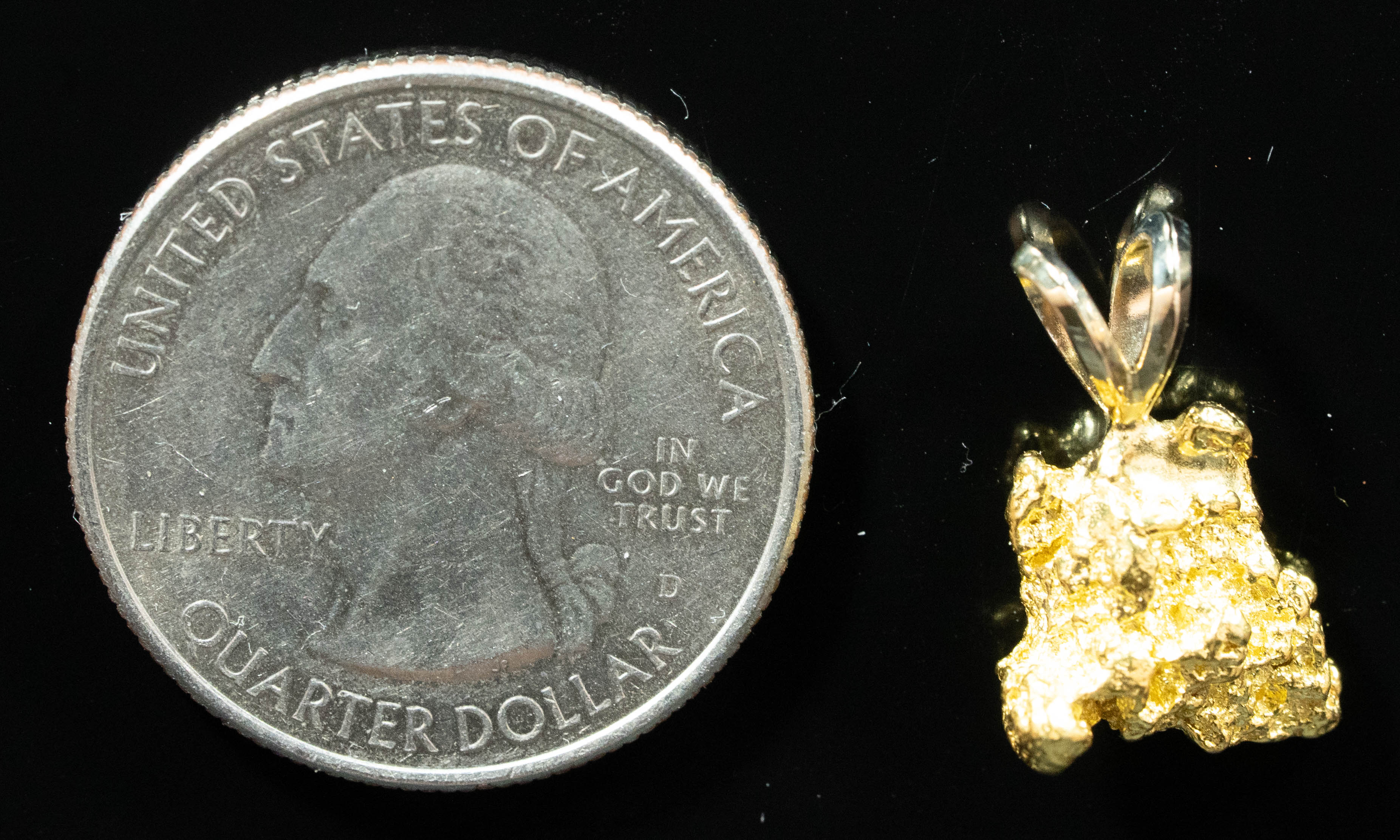 #695 Alaskan-Yukon BC Natural Gold Nugget Pendant 3.35 Grams Authentic
