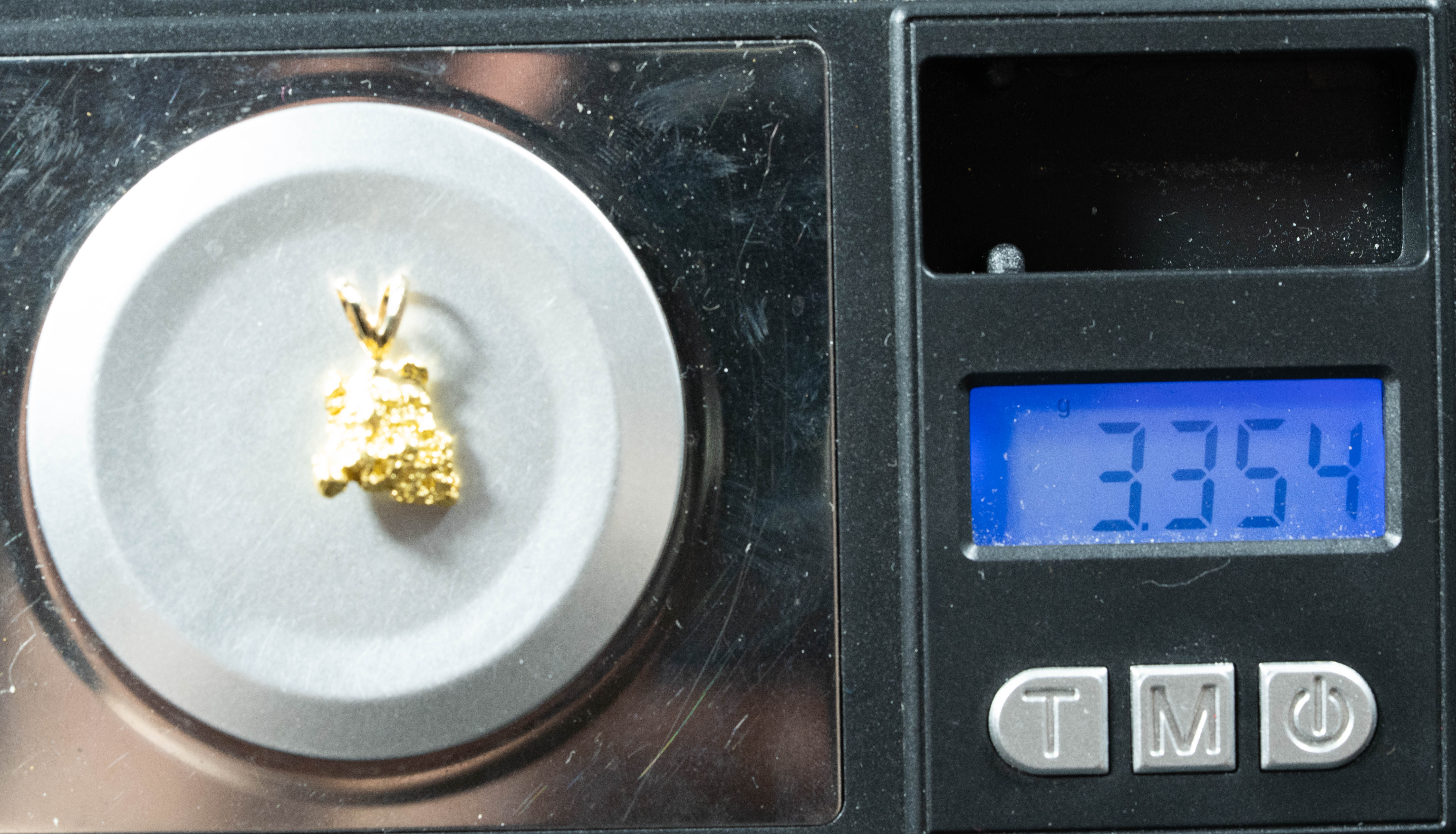 #695 Alaskan-Yukon BC Natural Gold Nugget Pendant 3.35 Grams Authentic