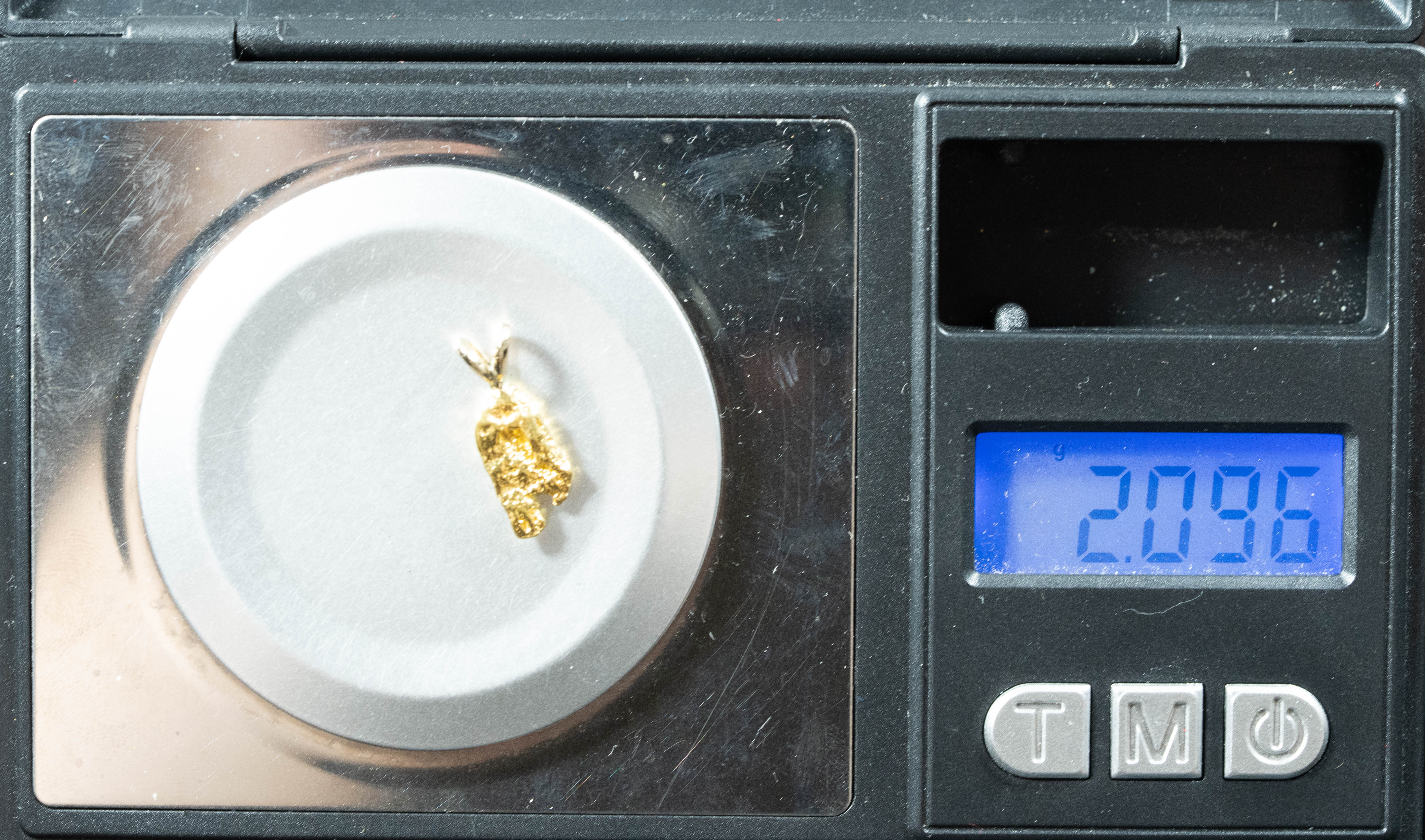 #696 Alaskan-Yukon BC Natural Gold Nugget Pendant 2.09 Grams Authentic