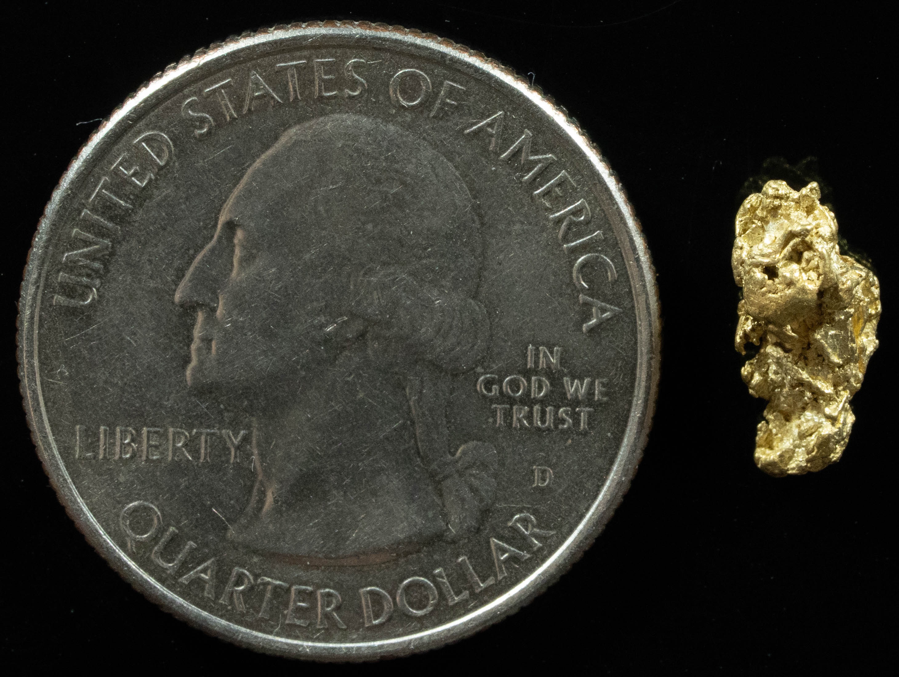 QN-24 "Alaskan BC Gold Nuggets with Quartz" Genuine .97 Grams
