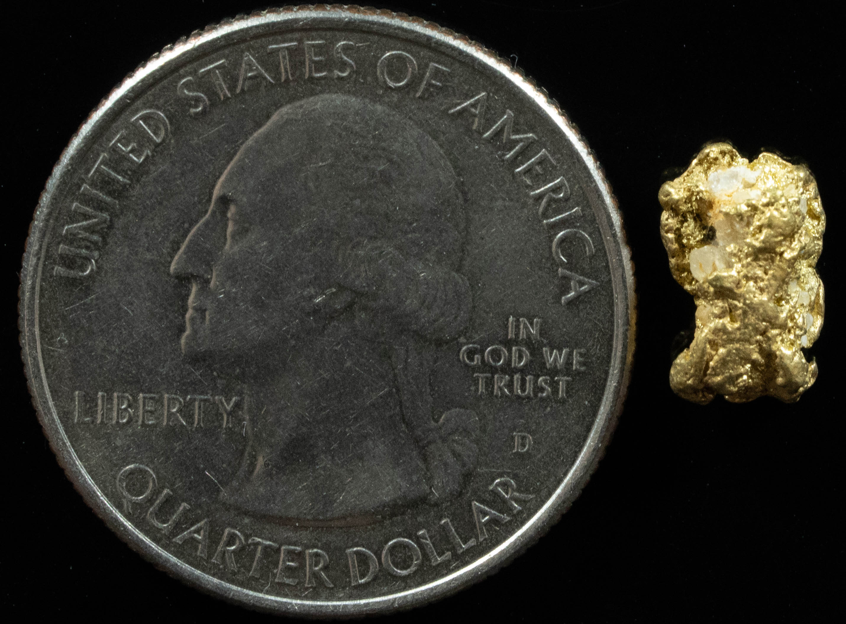 QN-32 "Alaskan BC Gold Nuggets with Quartz" Genuine 1.27 Grams