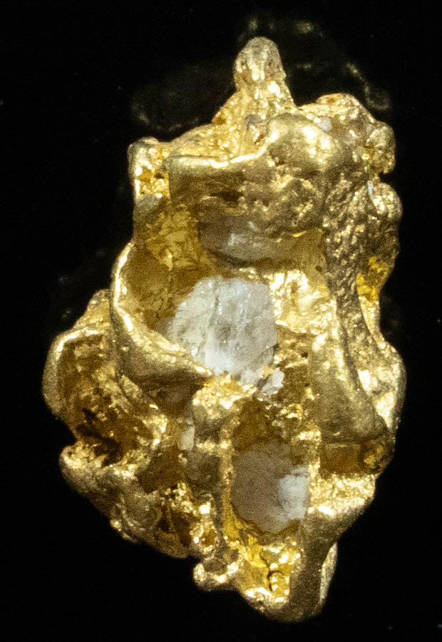 QN-54 "Alaskan BC Gold Nuggets with Quartz" Genuine .83 Grams