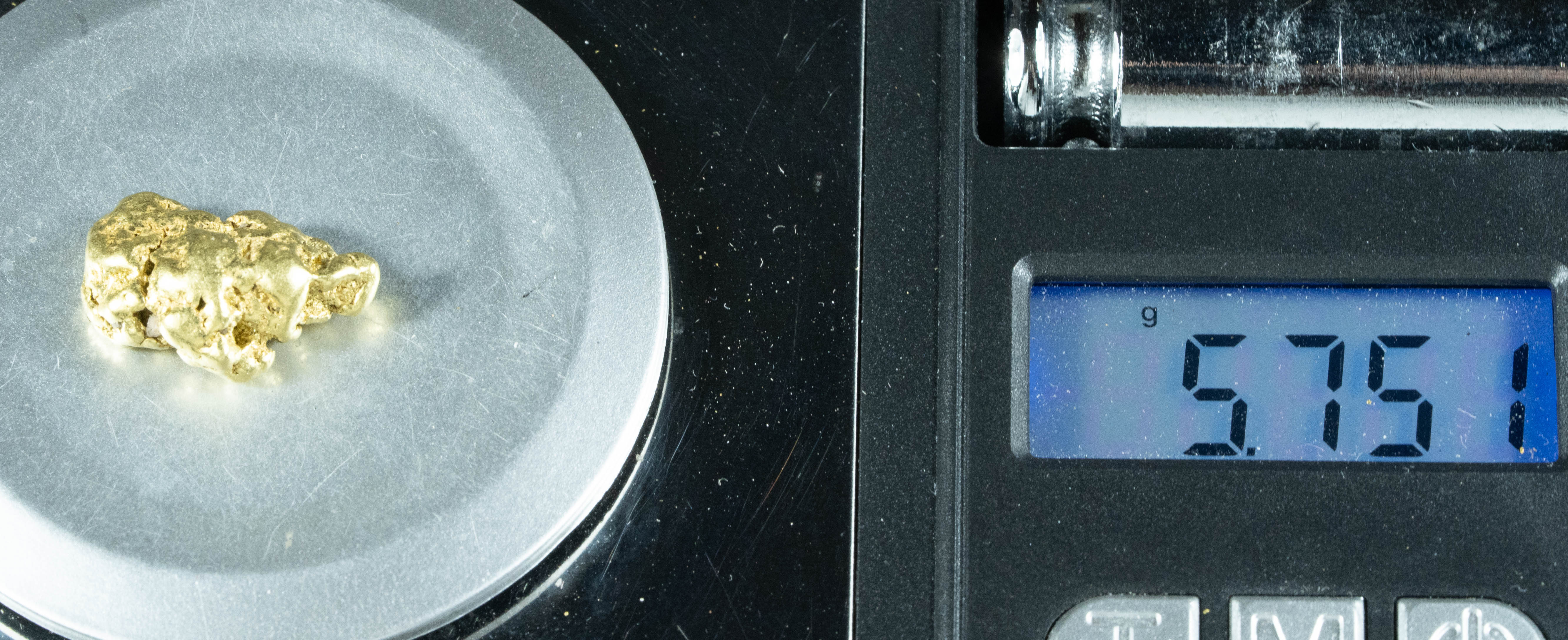 #466 Alaskan BC Natural Gold Nugget 5.75 Grams Genuine