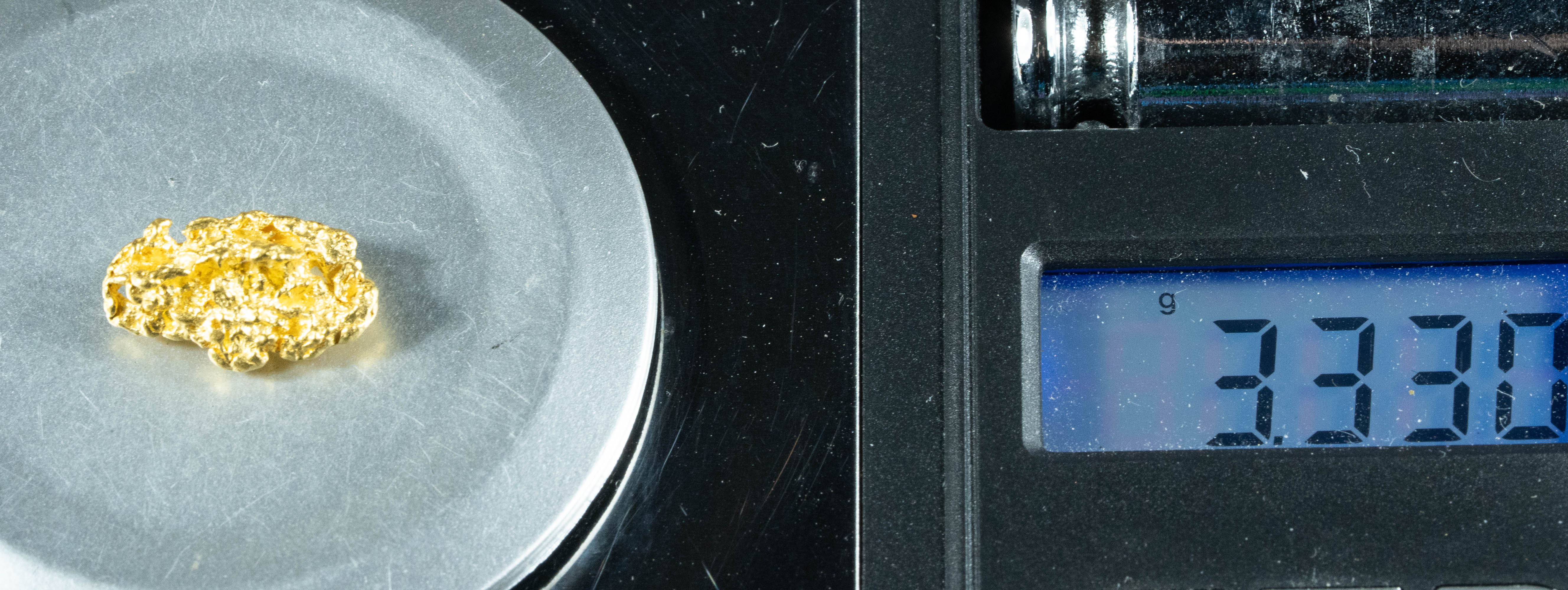 #912 Natural Gold Nugget Australian 3.33 Grams Genuine