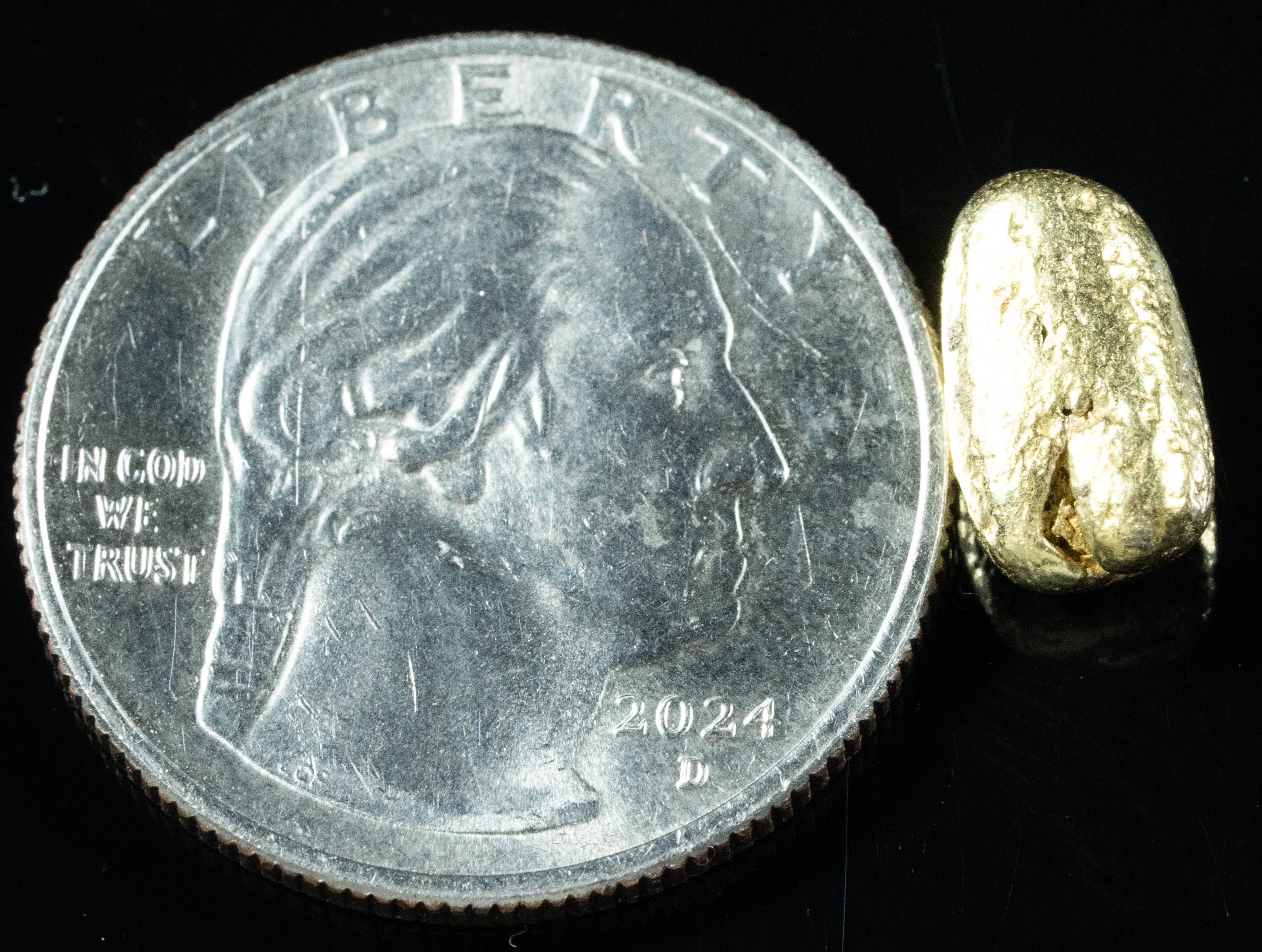 #190 BC Natural Gold Nugget 3.17 Grams Genuine