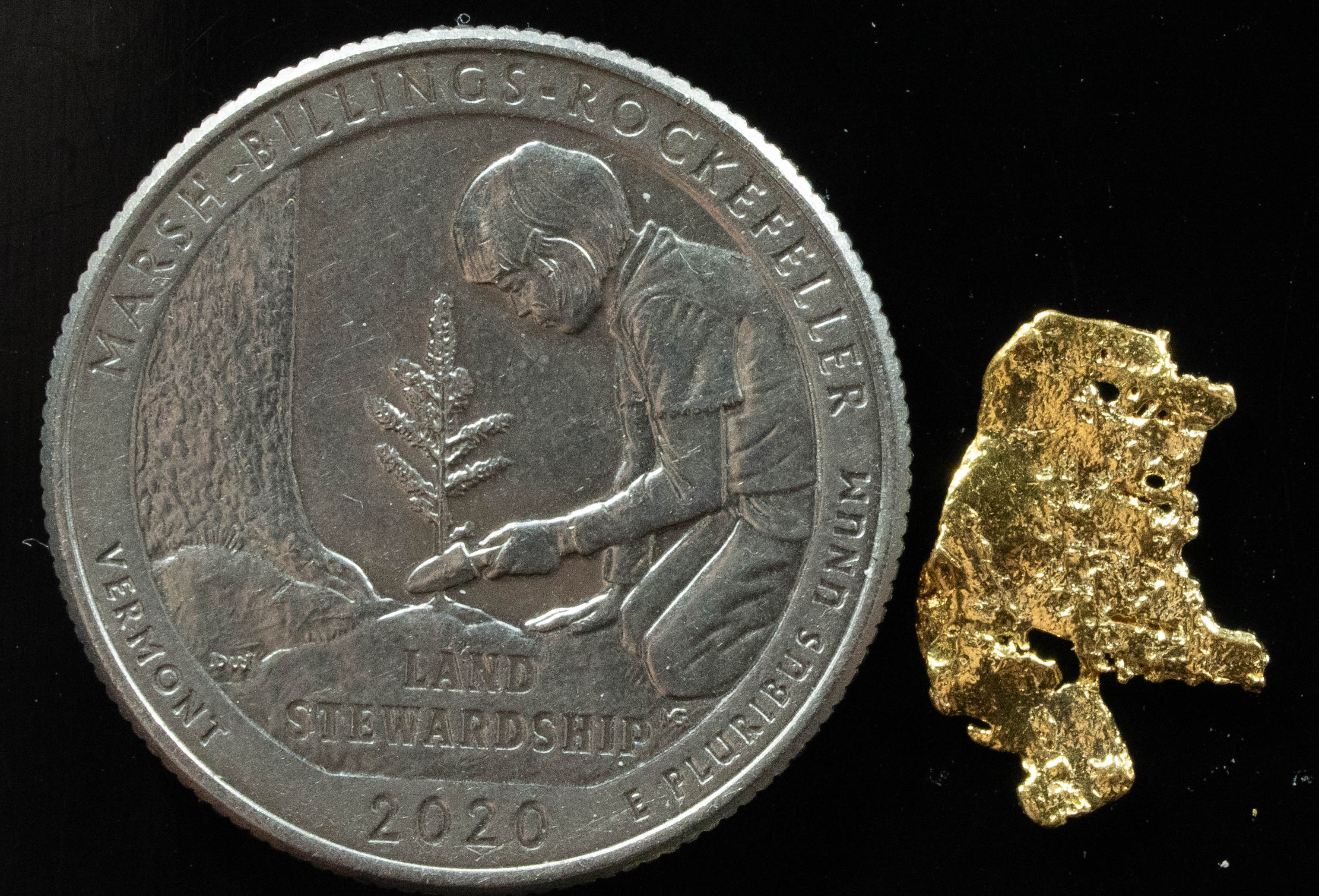 L-2 Exotic Leaf Alaskan BC Natural Gold Nugget .419 Grams Genuine