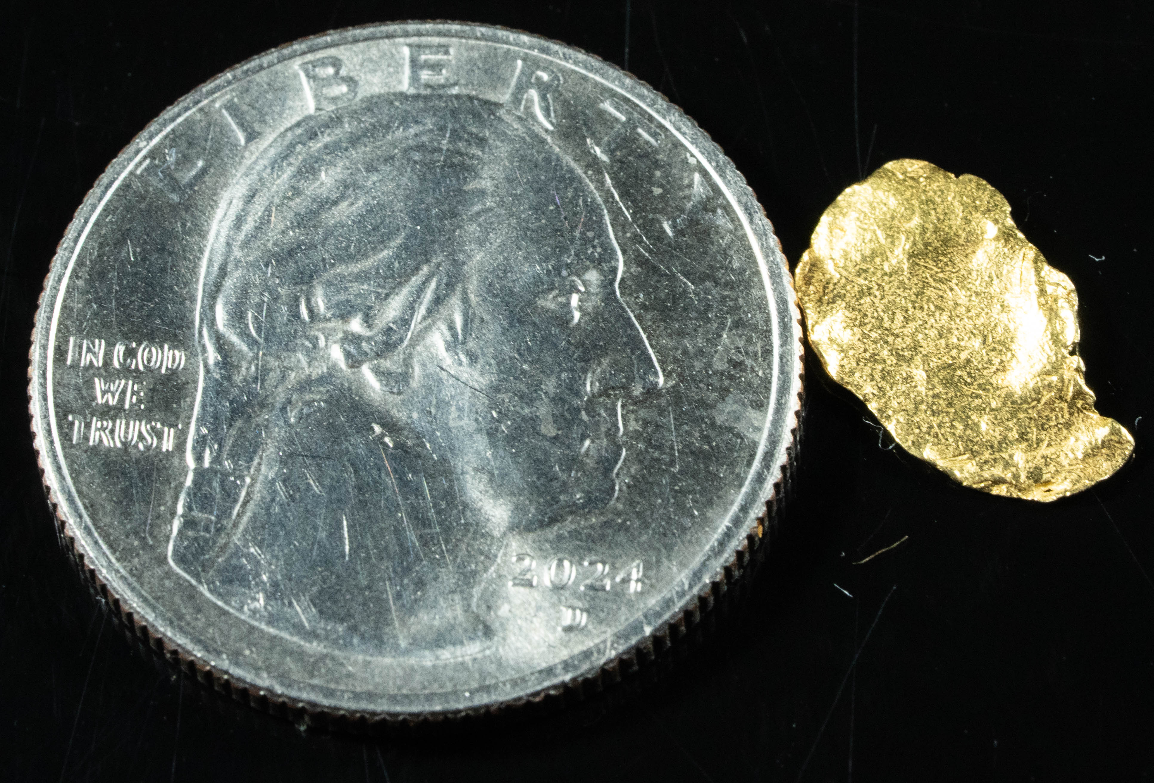 #4 Alaskan BC Leaf Exotic Shaped Gold Nugget .36 Grams