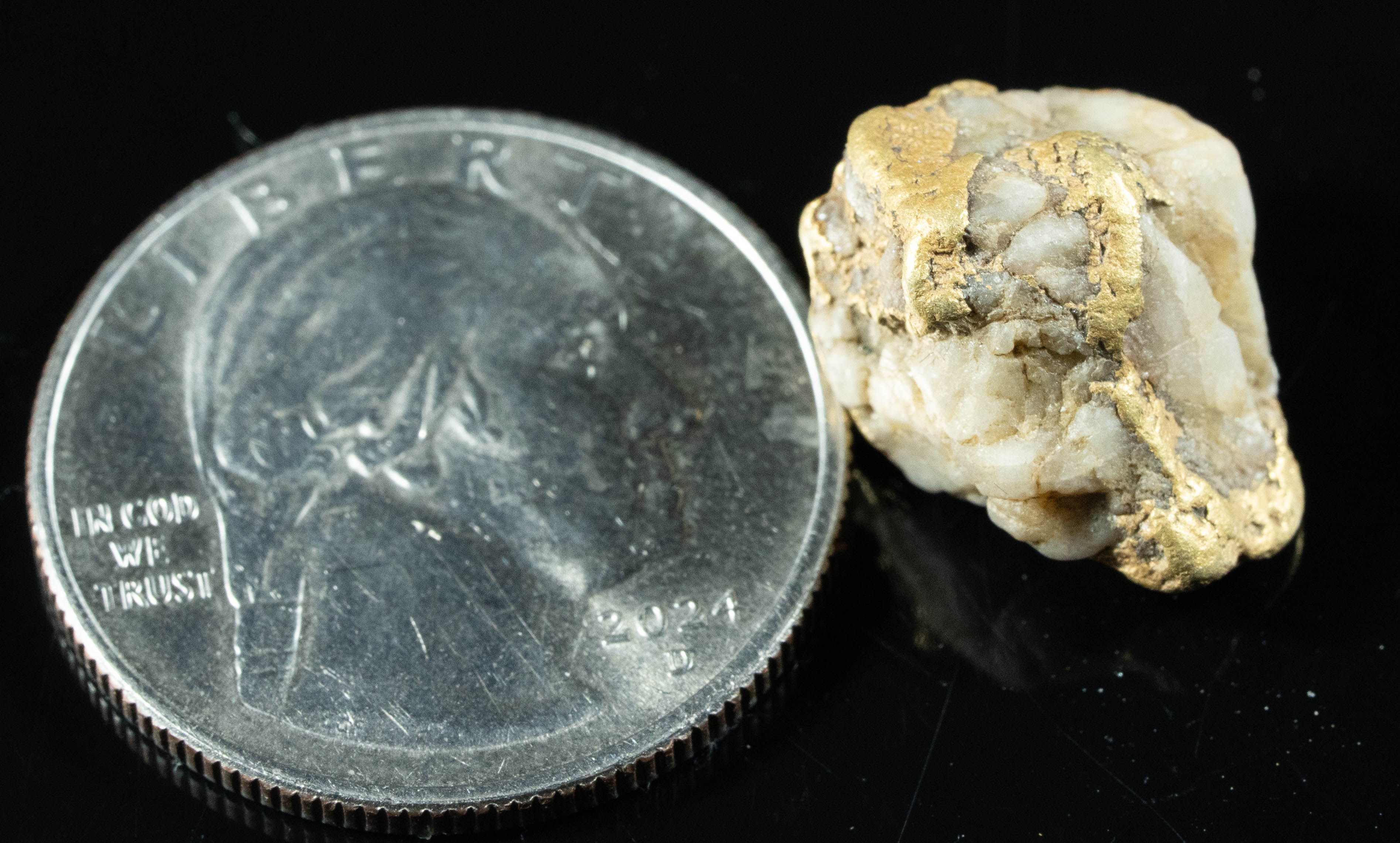 QN-42 "Alaskan BC Gold Nuggets with Quartz" Genuine 8.21 Grams