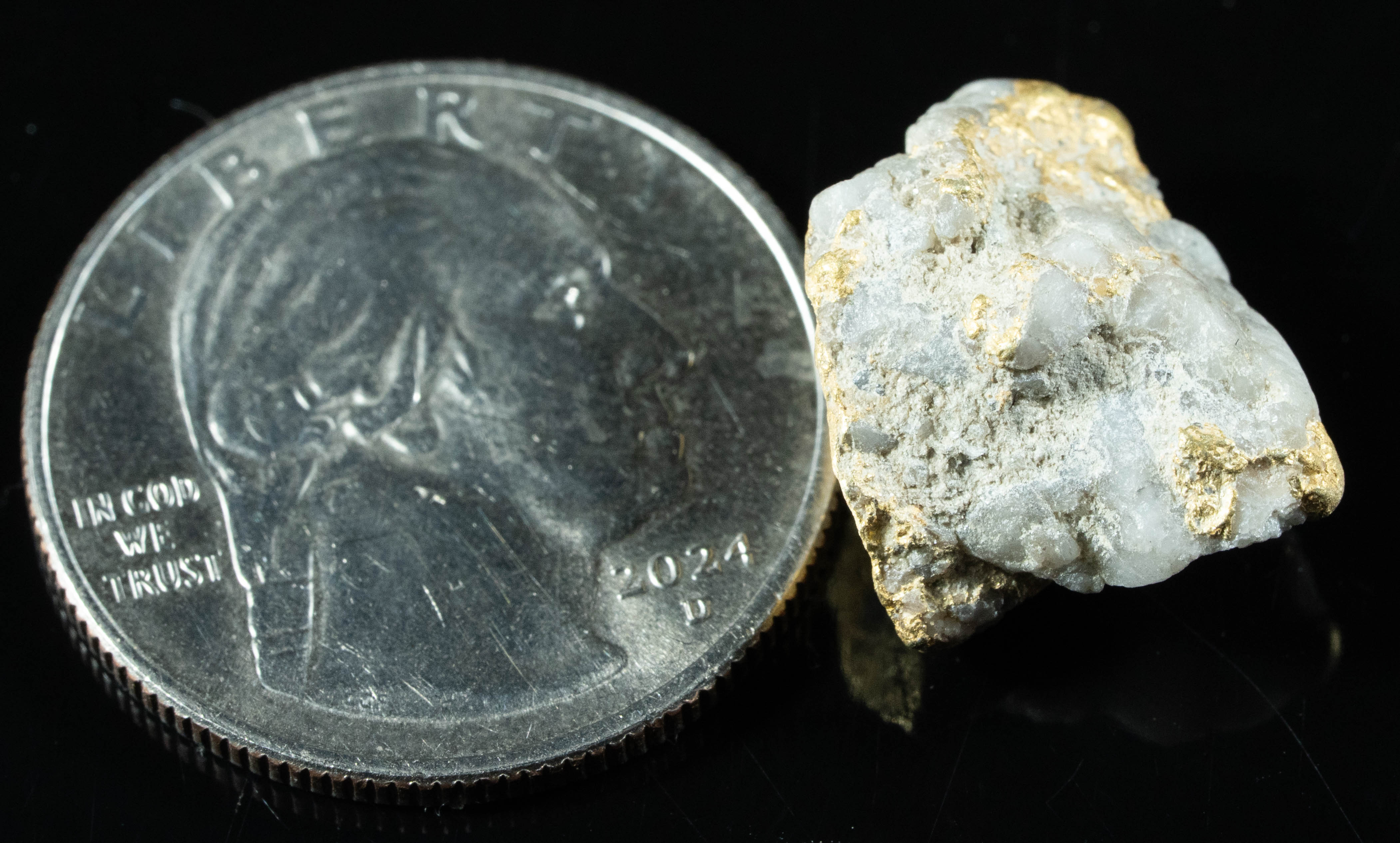 QN-45 "Alaskan BC Gold Nuggets with Quartz" Genuine 4.56 Grams