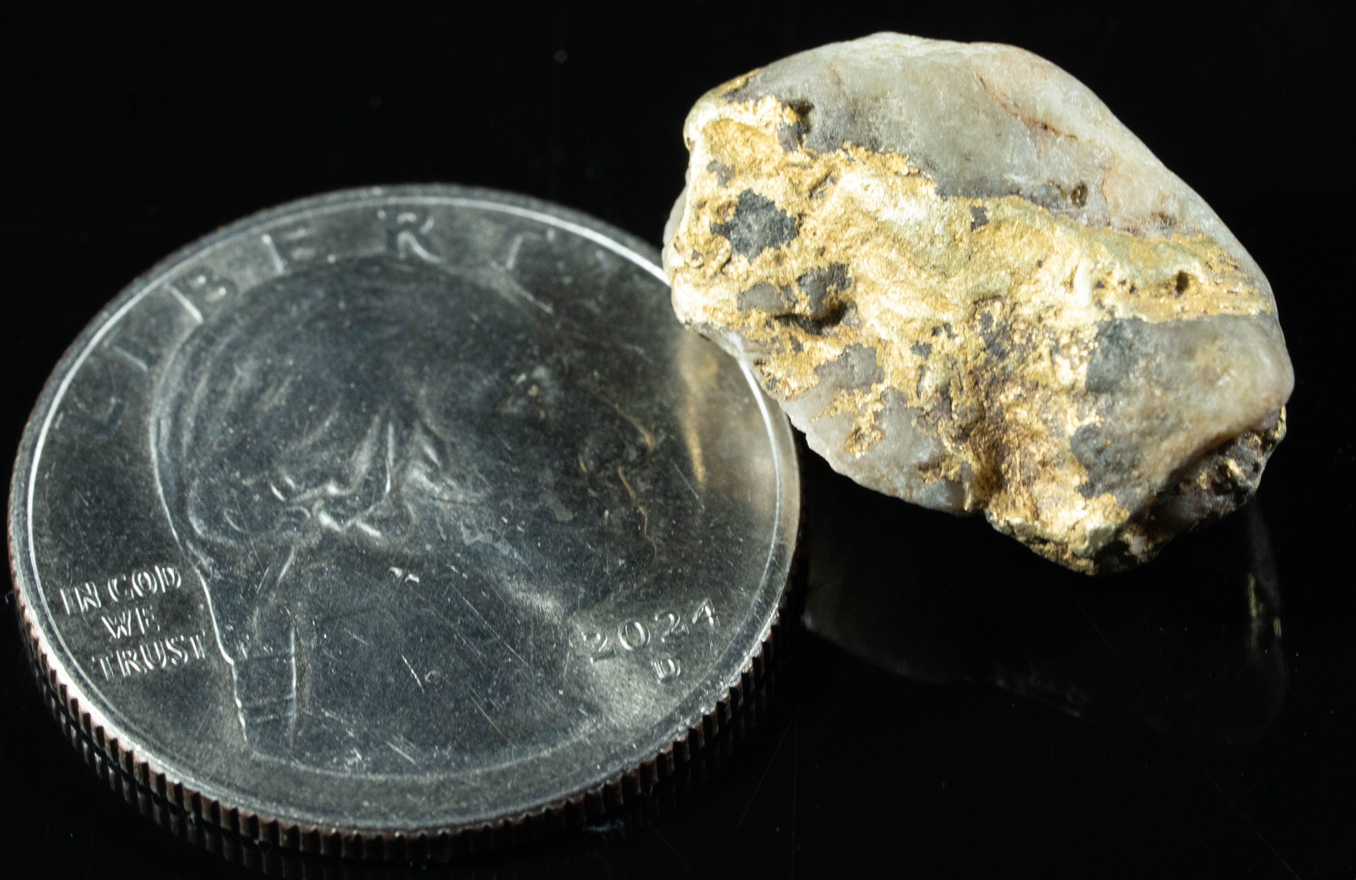 QN-49 "Alaskan BC Gold Nuggets with Quartz" Genuine 9.53 Grams