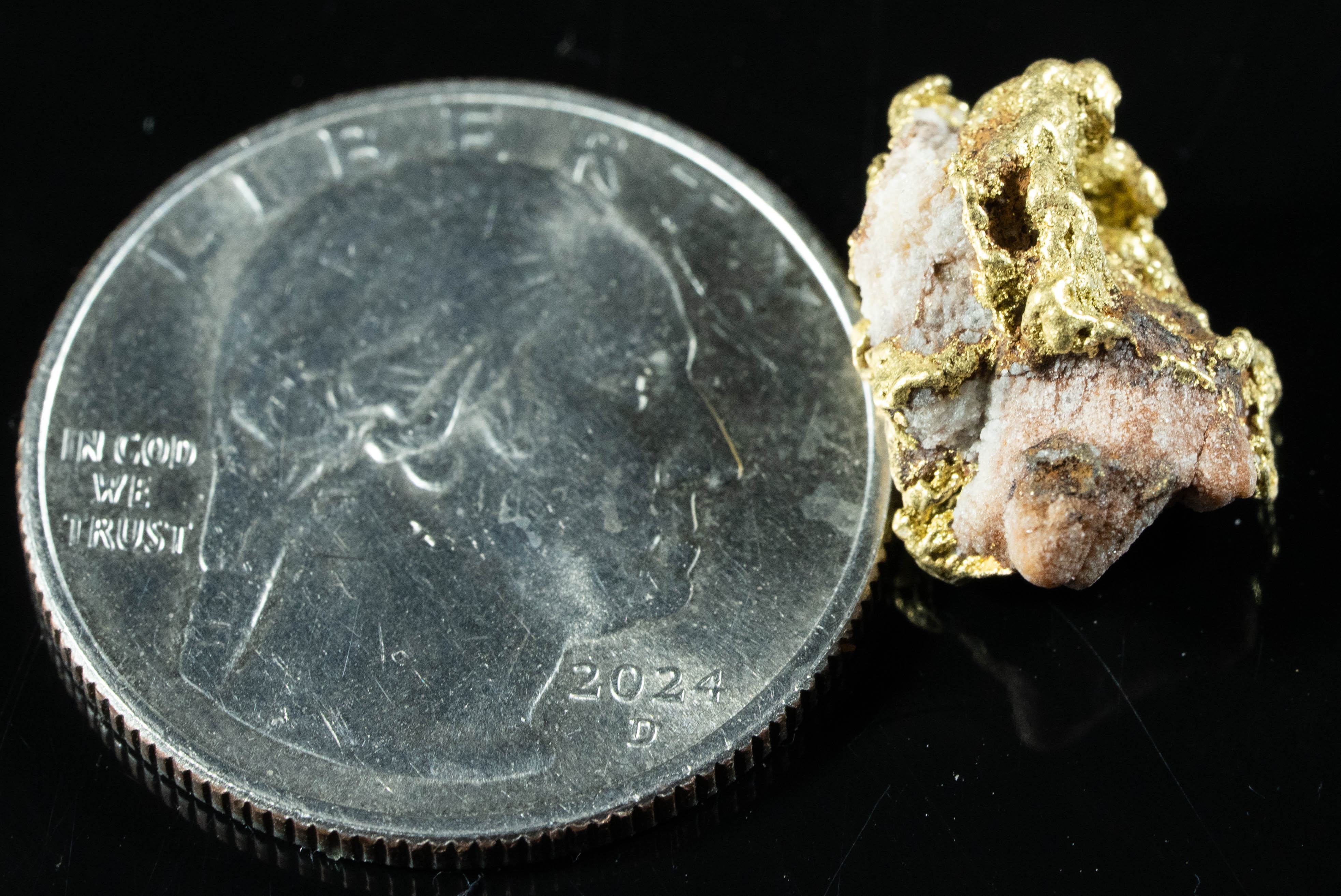 QN-51 "Alaskan BC Gold Nuggets with Quartz" Genuine 2.64 Grams