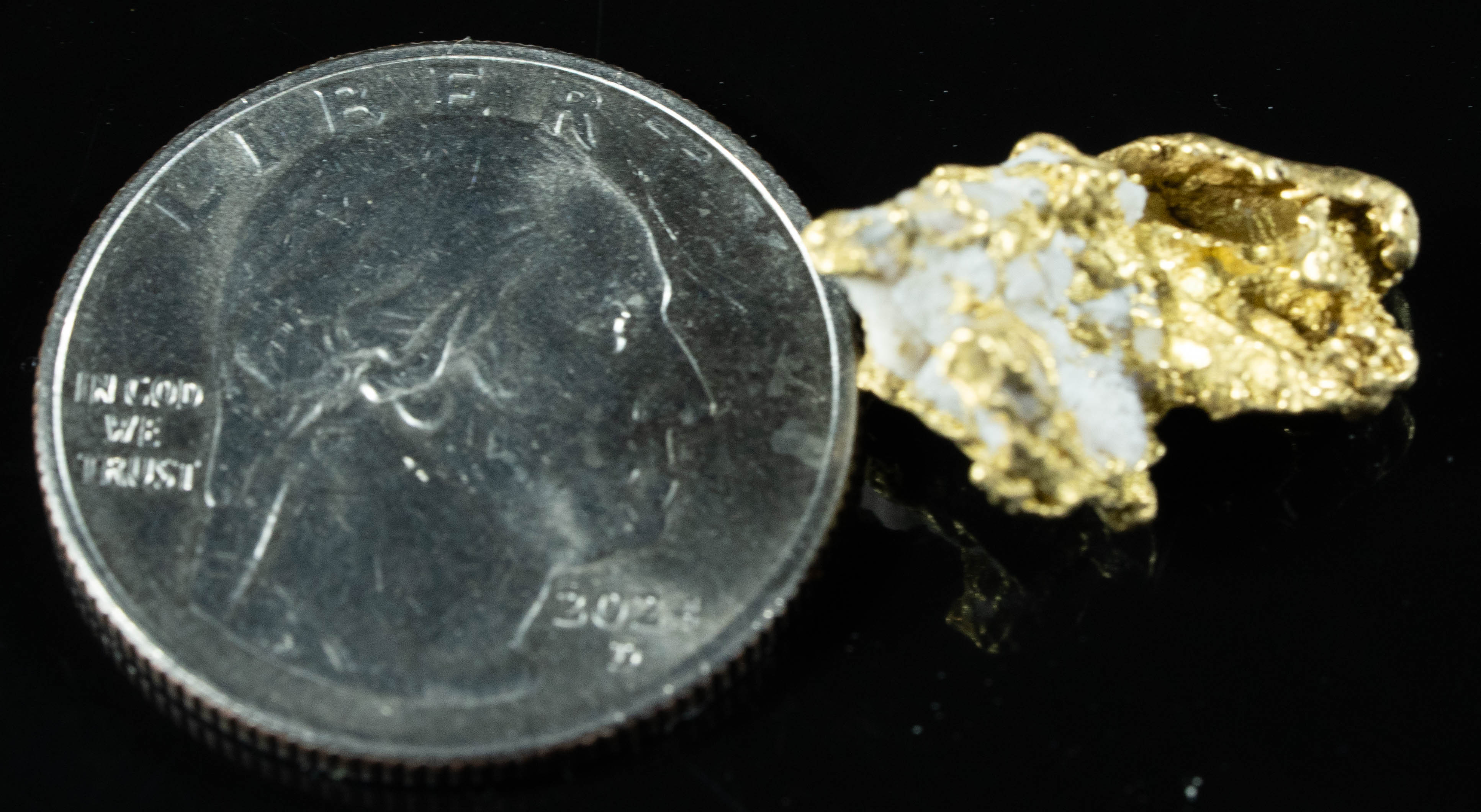 QN-53 "Alaskan BC Gold Nuggets with Quartz" Genuine 3.14 Grams