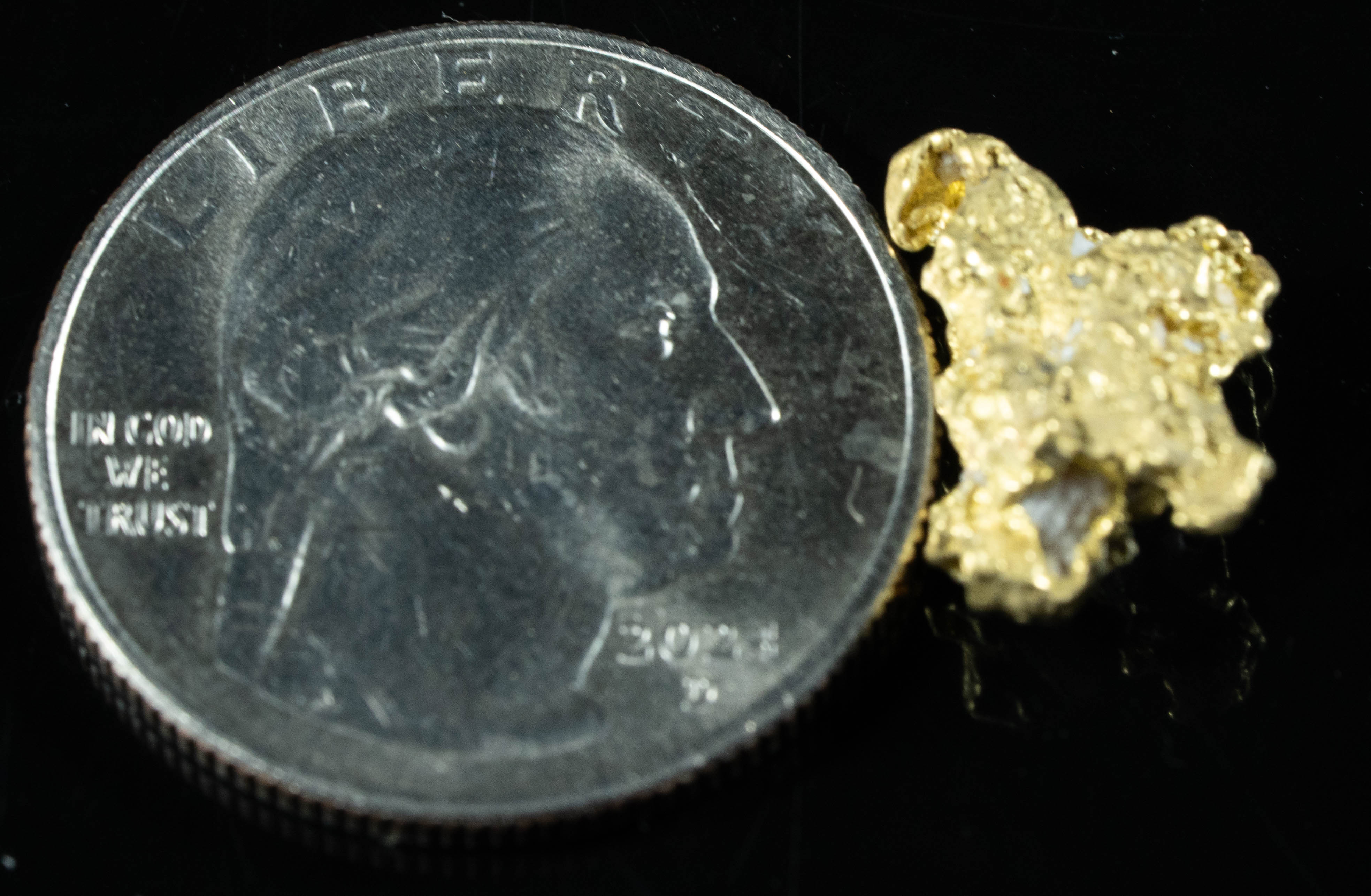 QN-54 "Alaskan BC Gold Nuggets with Quartz" Genuine 2.93 Grams