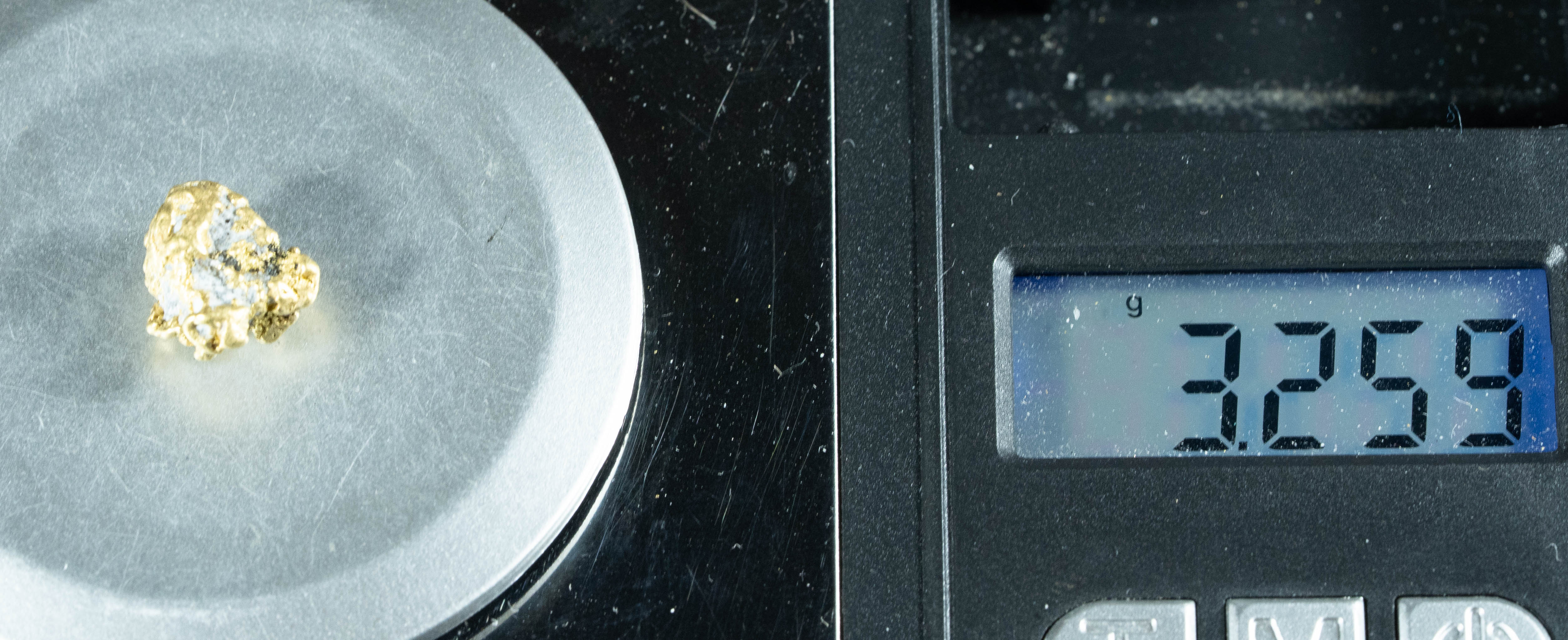 QN-55 "Alaskan BC Gold Nuggets with Quartz" Genuine 3.25 Grams