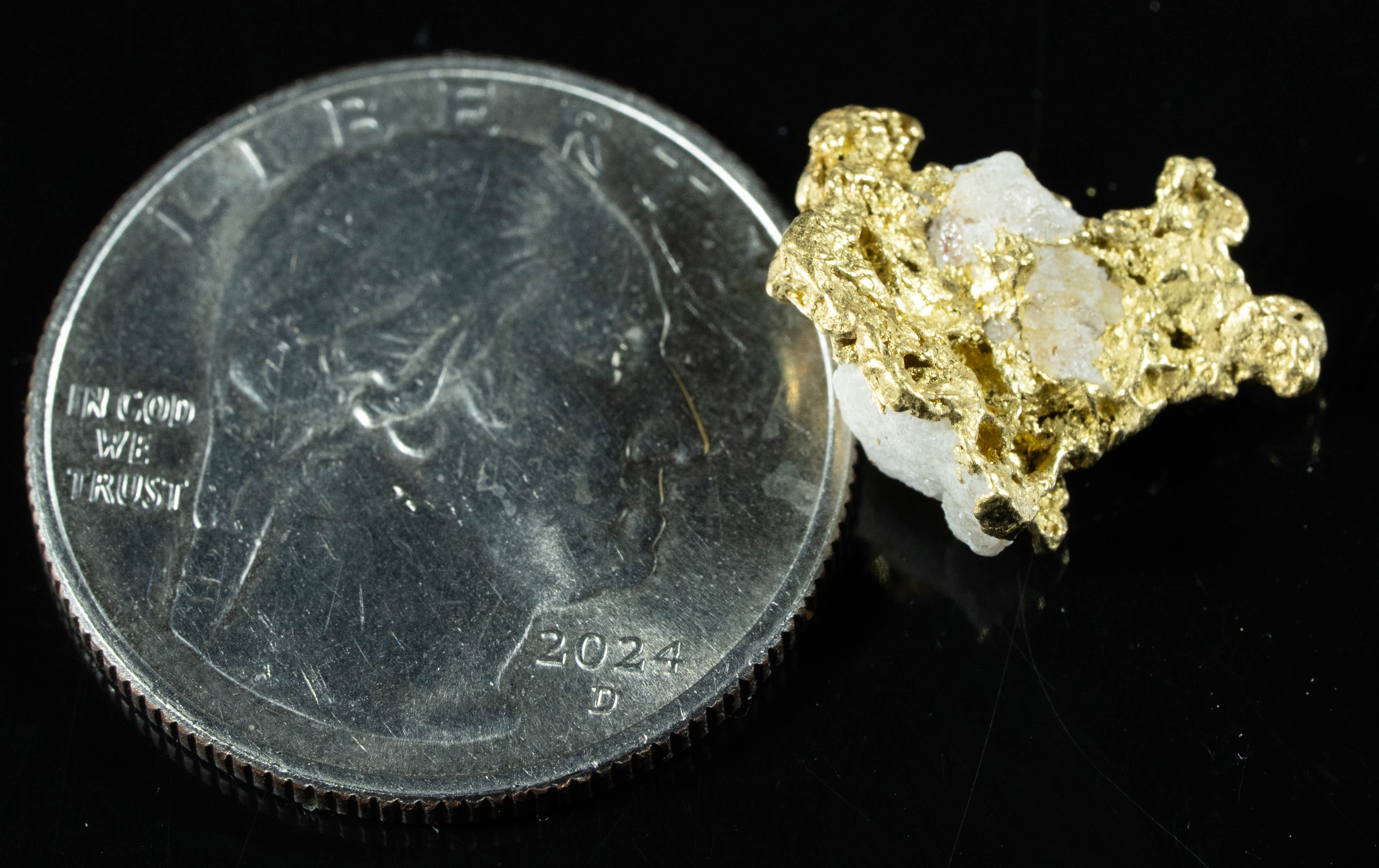 QN-57 "Alaskan BC Gold Nuggets with Quartz" Genuine 2.49 Grams