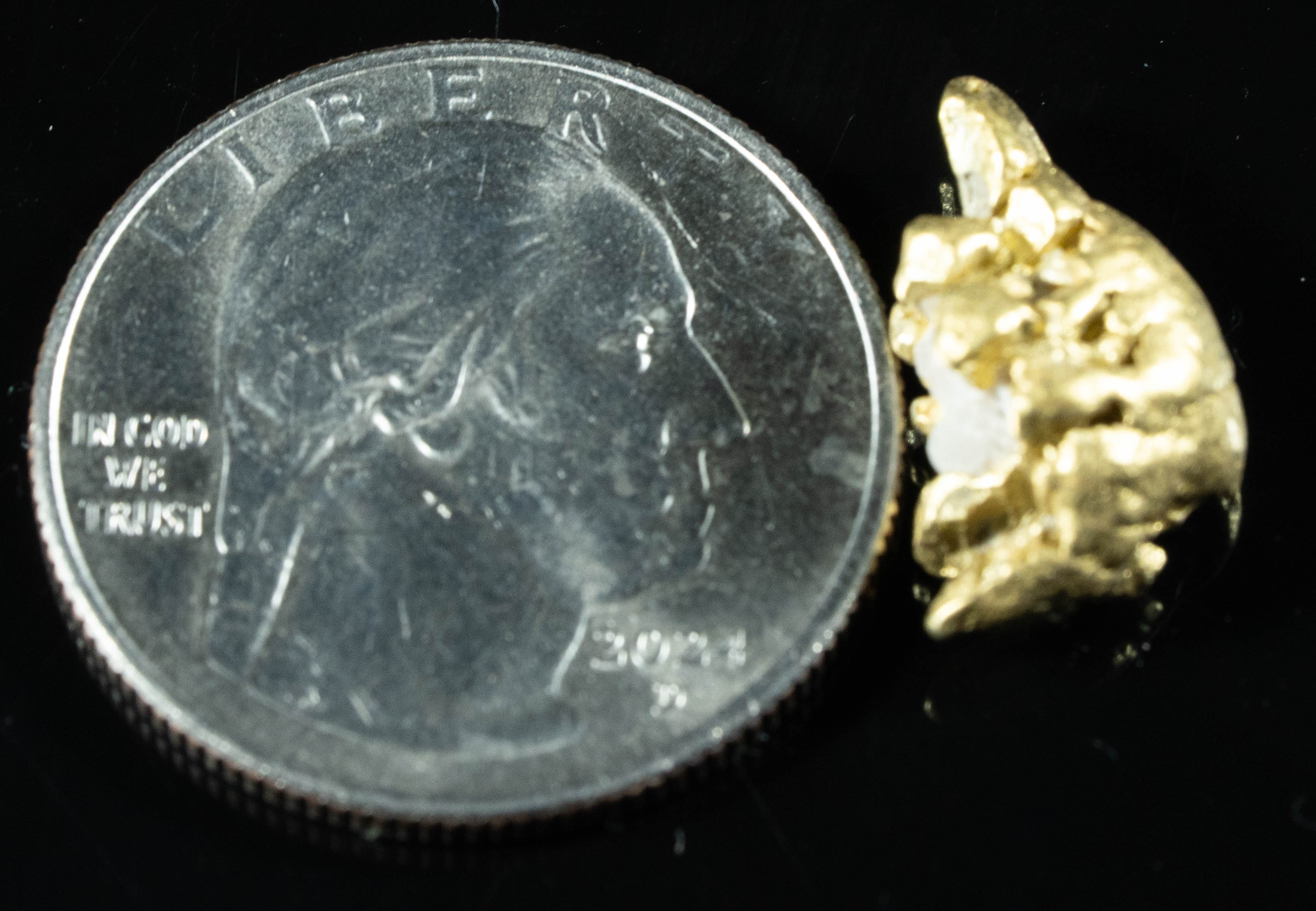 QN-59 "Alaskan BC Gold Nuggets with Quartz" Genuine 3.63 Grams