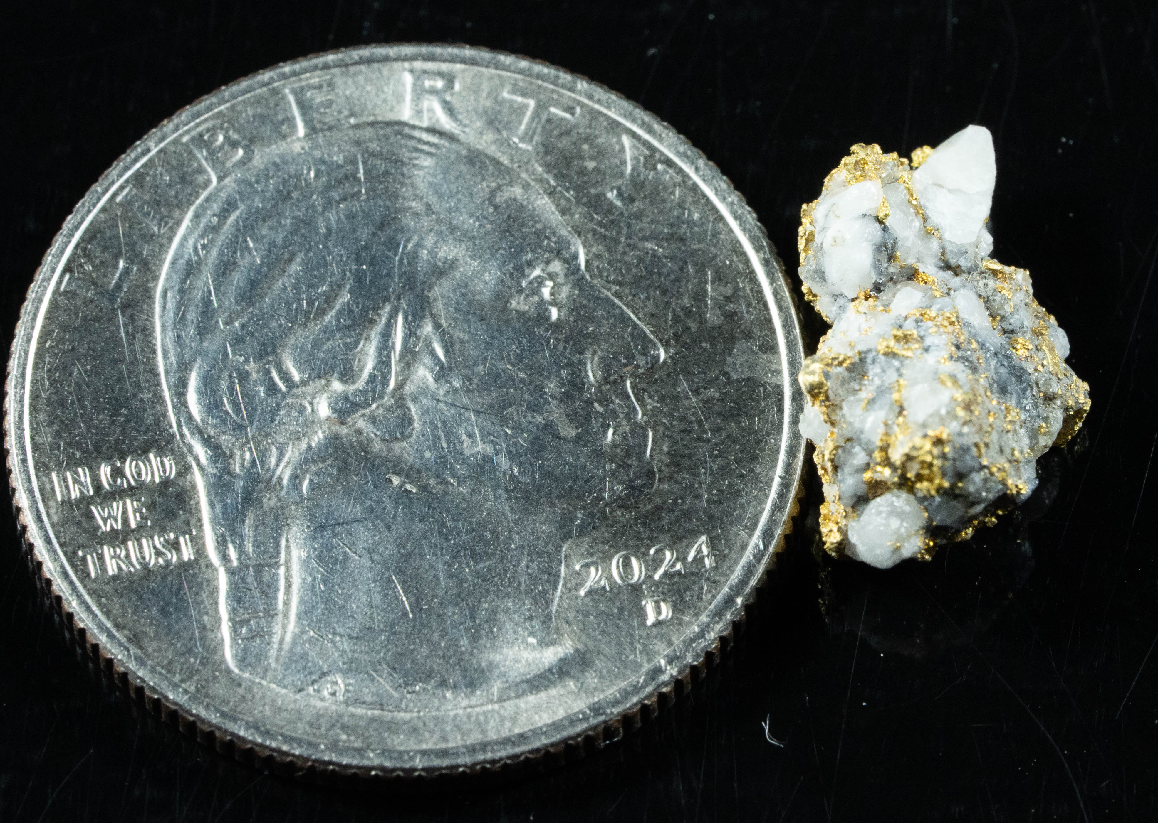 #K-6 Crystalline Gold Nugget Specimen 1.95 Grams Oriental Mine Sierra County California Rare