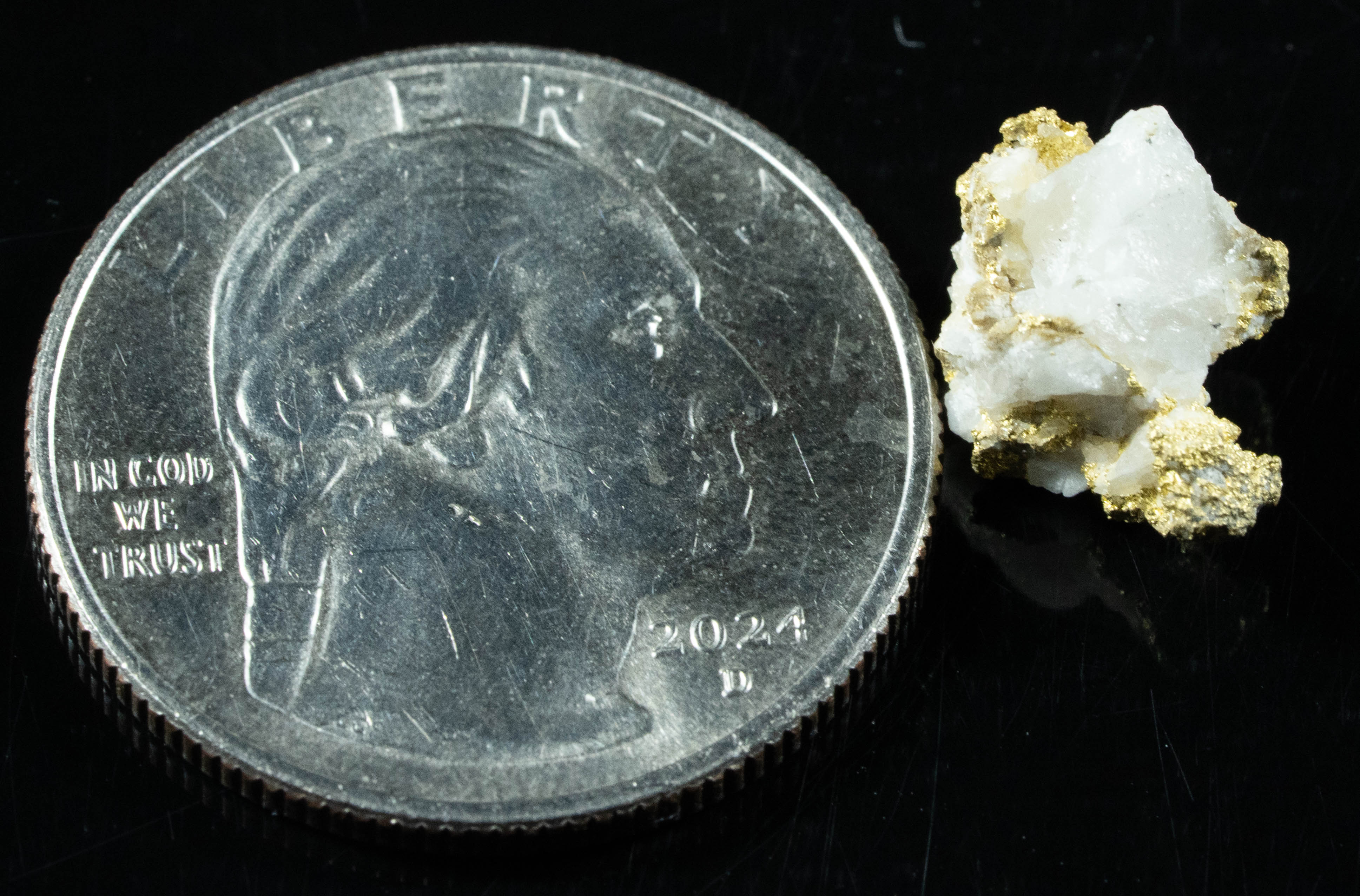 #K-8 Crystalline Gold Nugget Specimen 1.37 Grams Oriental Mine Sierra County California Rare