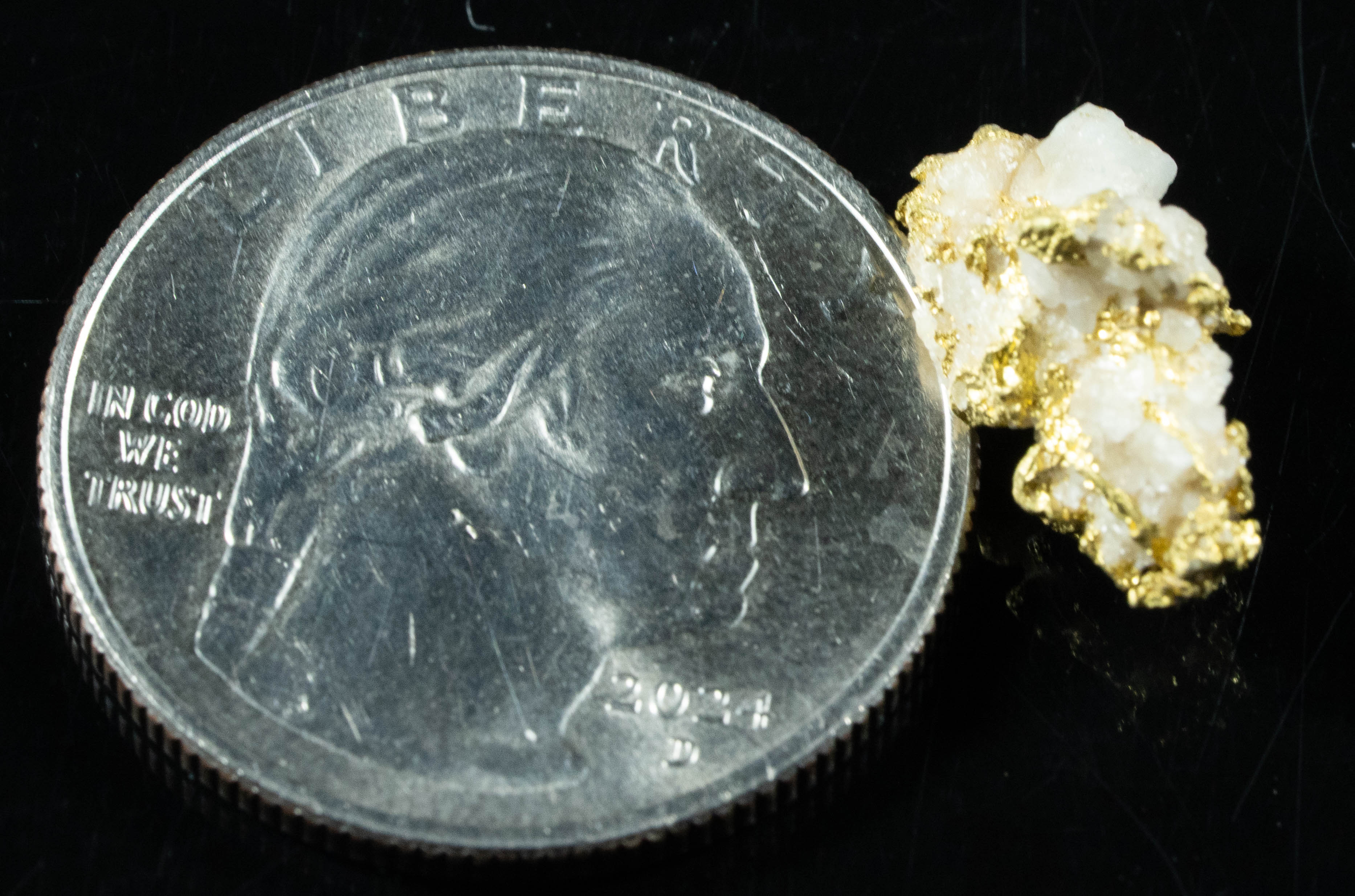 #K-9 Crystalline Gold Nugget Specimen 2.11 Grams Oriental Mine Sierra County California Rare
