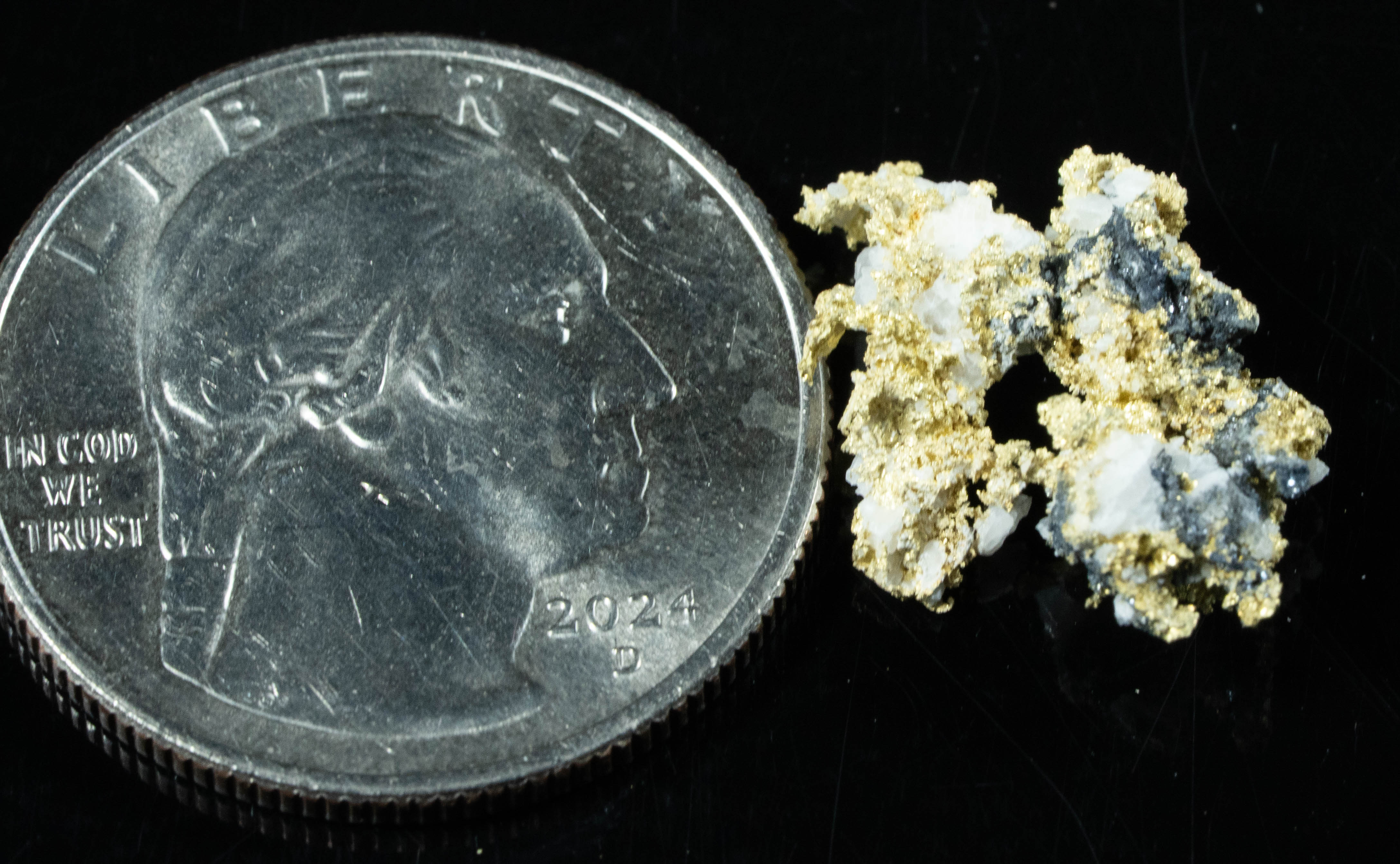 #OM-154 Crystalline Gold Nugget Specimen 1.62 Grams Oriental Mine Sierra County California Rare