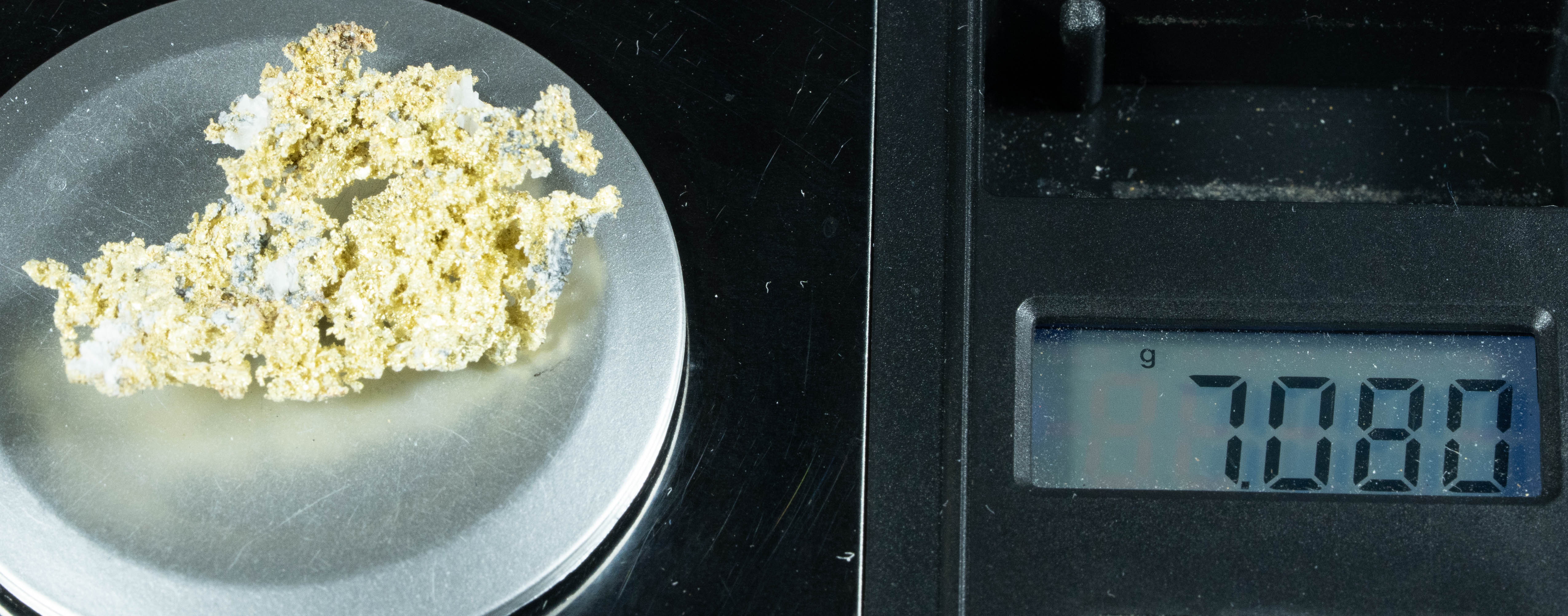 #OM-176 Crystalline Gold Nugget Specimen 7.08 Grams Oriental Mine Sierra County California Rare