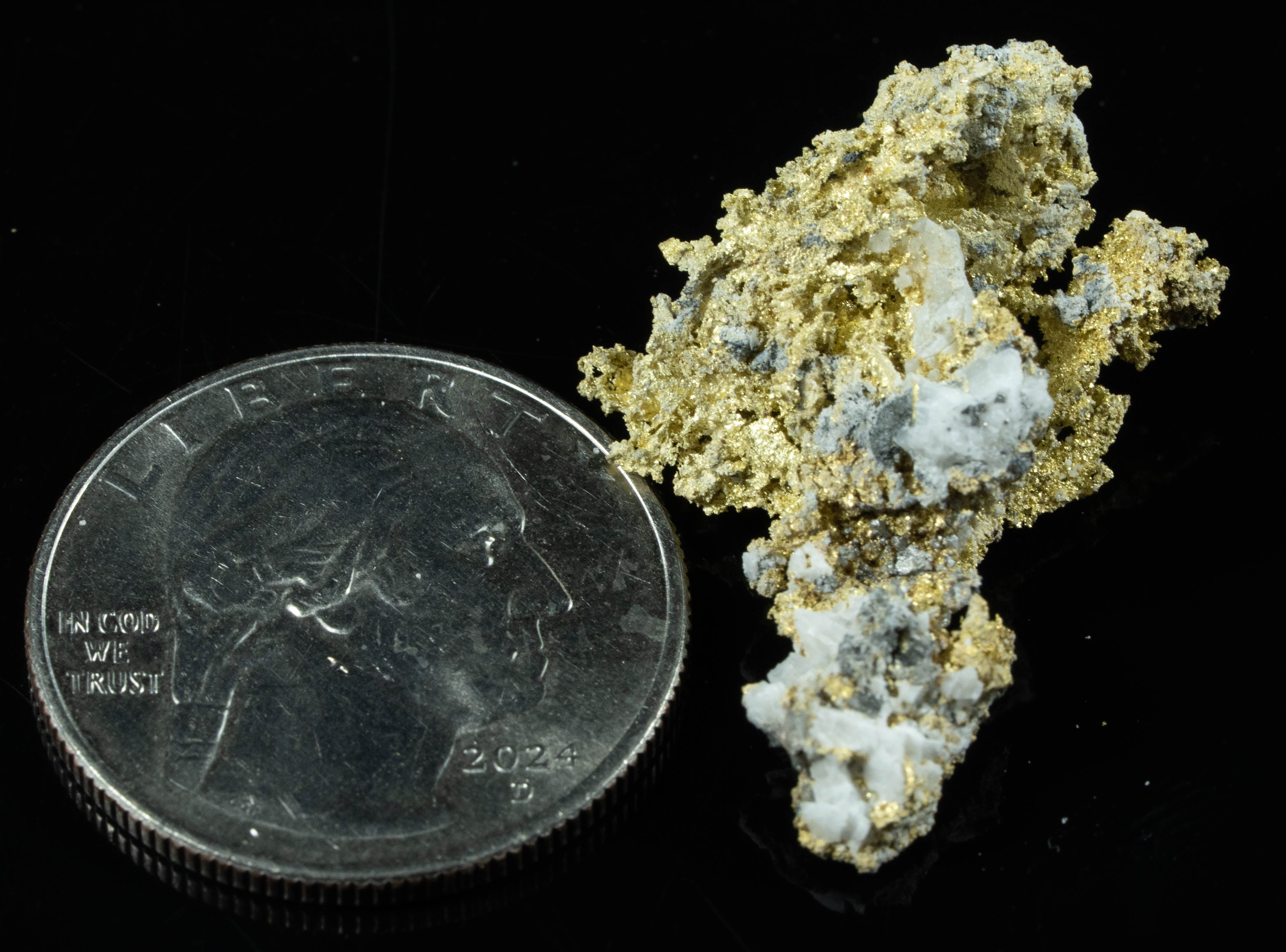 #OM-113 Crystalline Gold Nugget Specimen 6.20 Grams Oriental Mine Sierra County California Rare