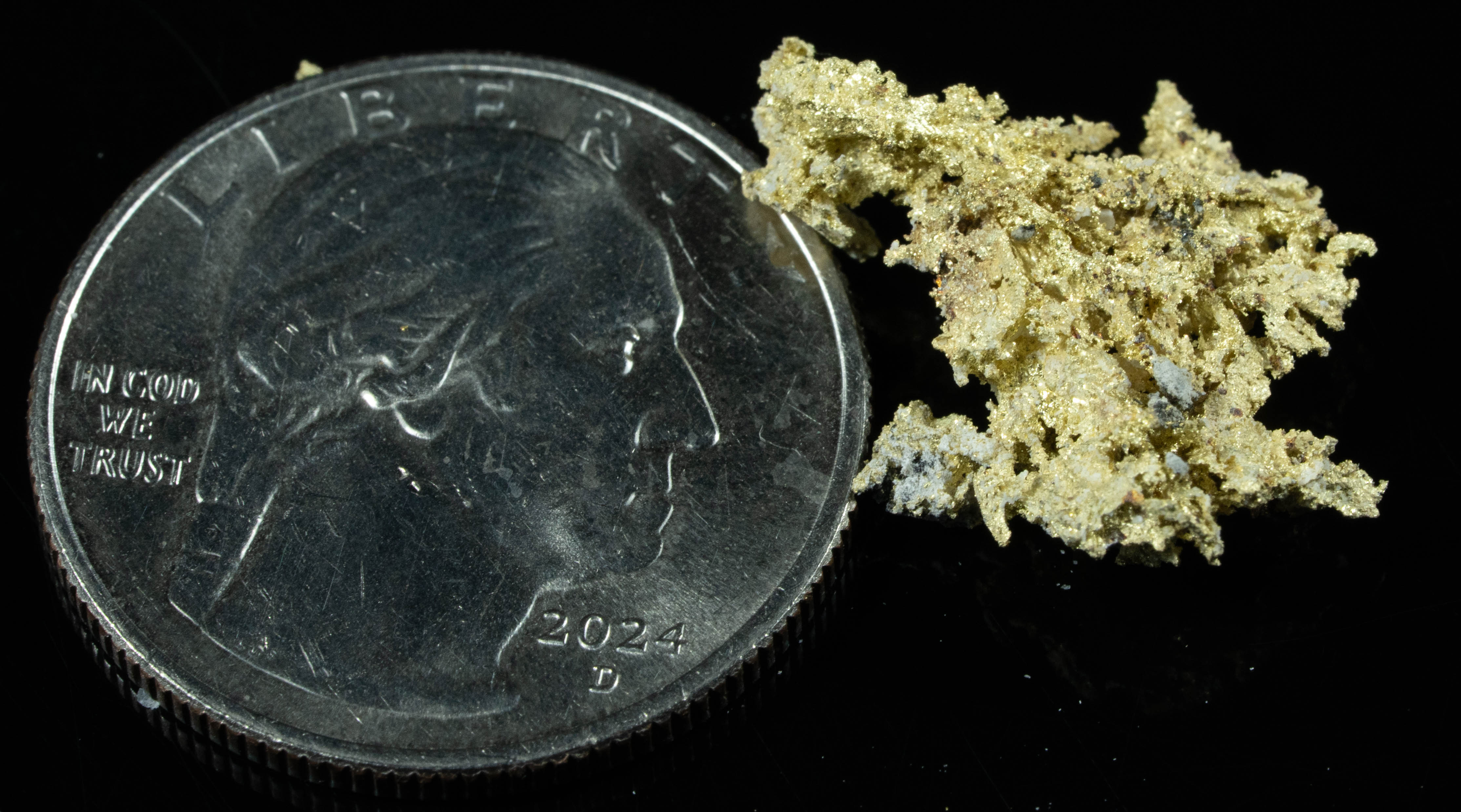 #OM-118 Crystalline Gold Nugget Specimen 2.42 Grams Oriental Mine Sierra County California Rare