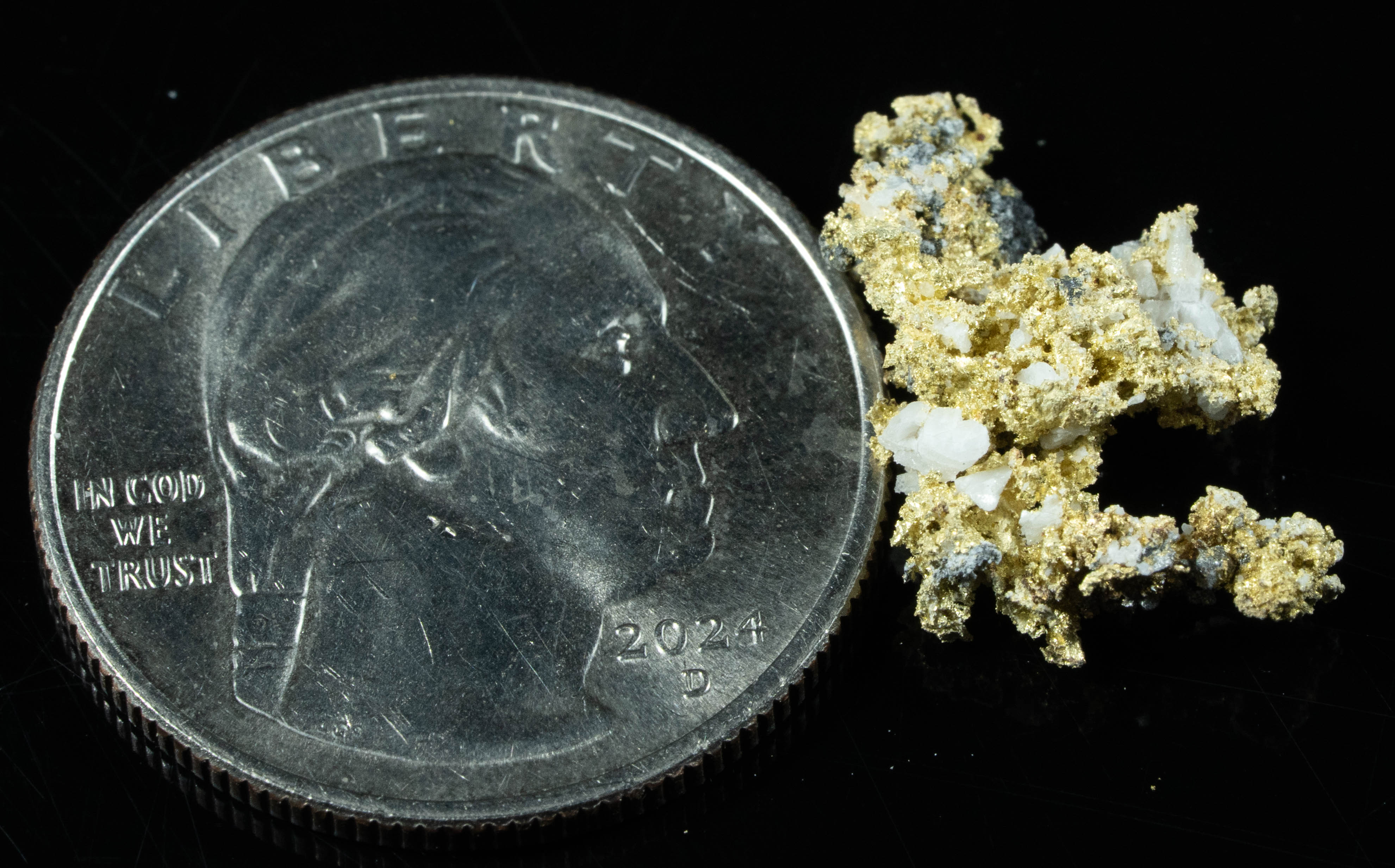 #OM-120 Crystalline Gold Nugget Specimen 1.83 Grams Oriental Mine Sierra County California Rare