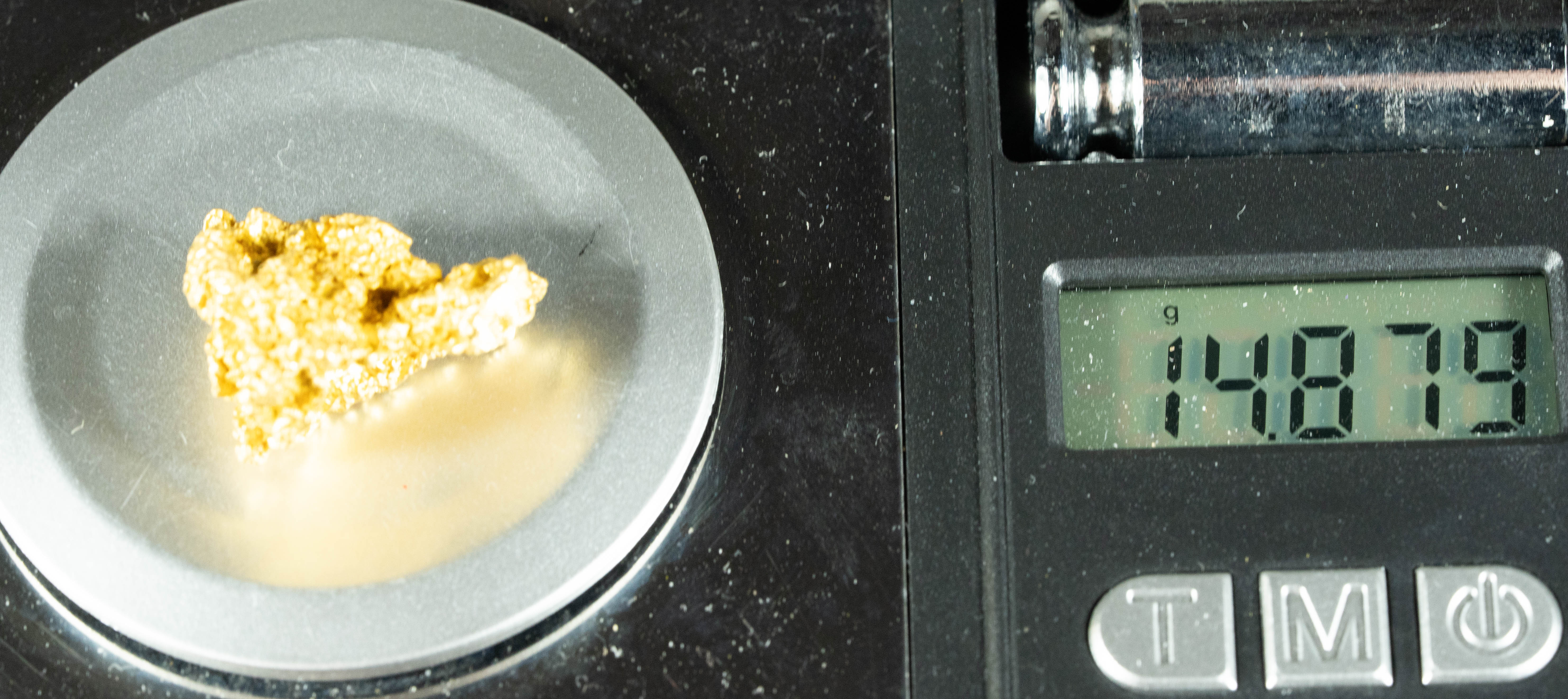 #1092 Natural Gold Nugget Australian 14.87 Grams Genuine
