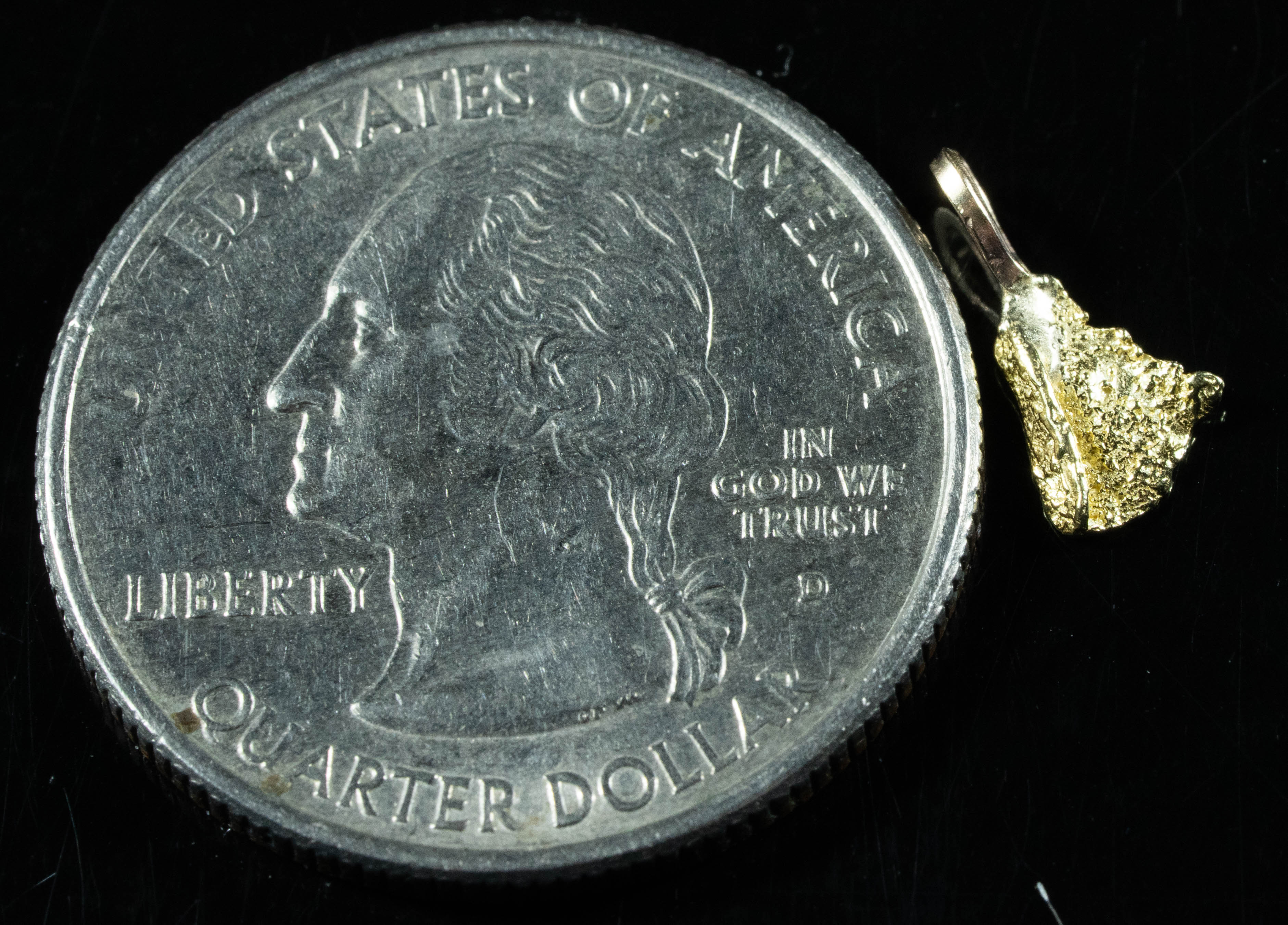 #560 Alaskan-Yukon BC Natural Gold Nugget Pendant .16 Grams Authentic