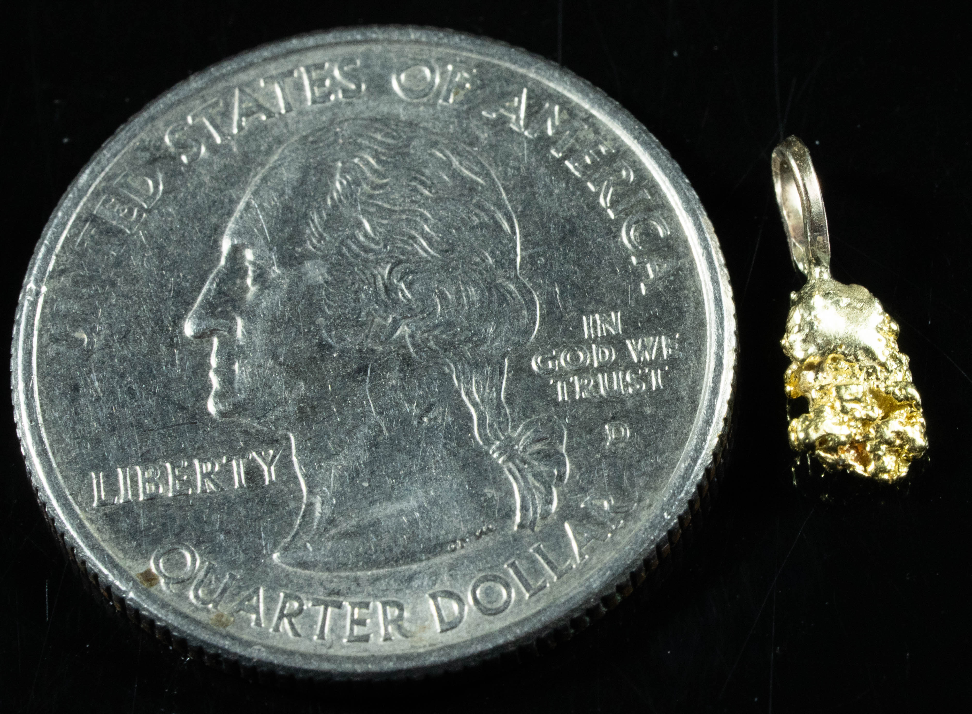 #561 Alaskan-Yukon BC Natural Gold Nugget Pendant .50 Grams Authentic