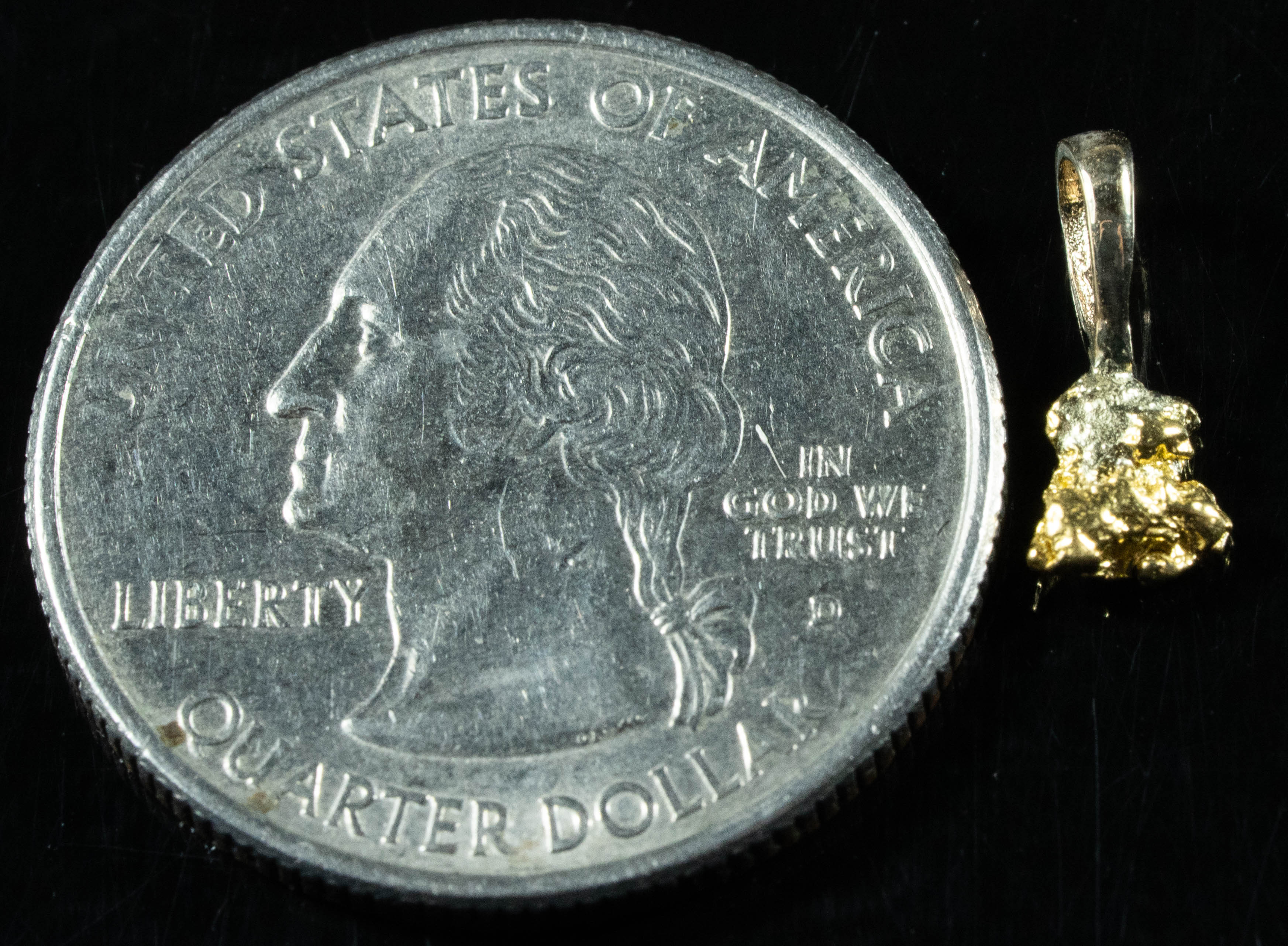 #566 Alaskan-Yukon BC Natural Gold Nugget Pendant .44 Grams Authentic