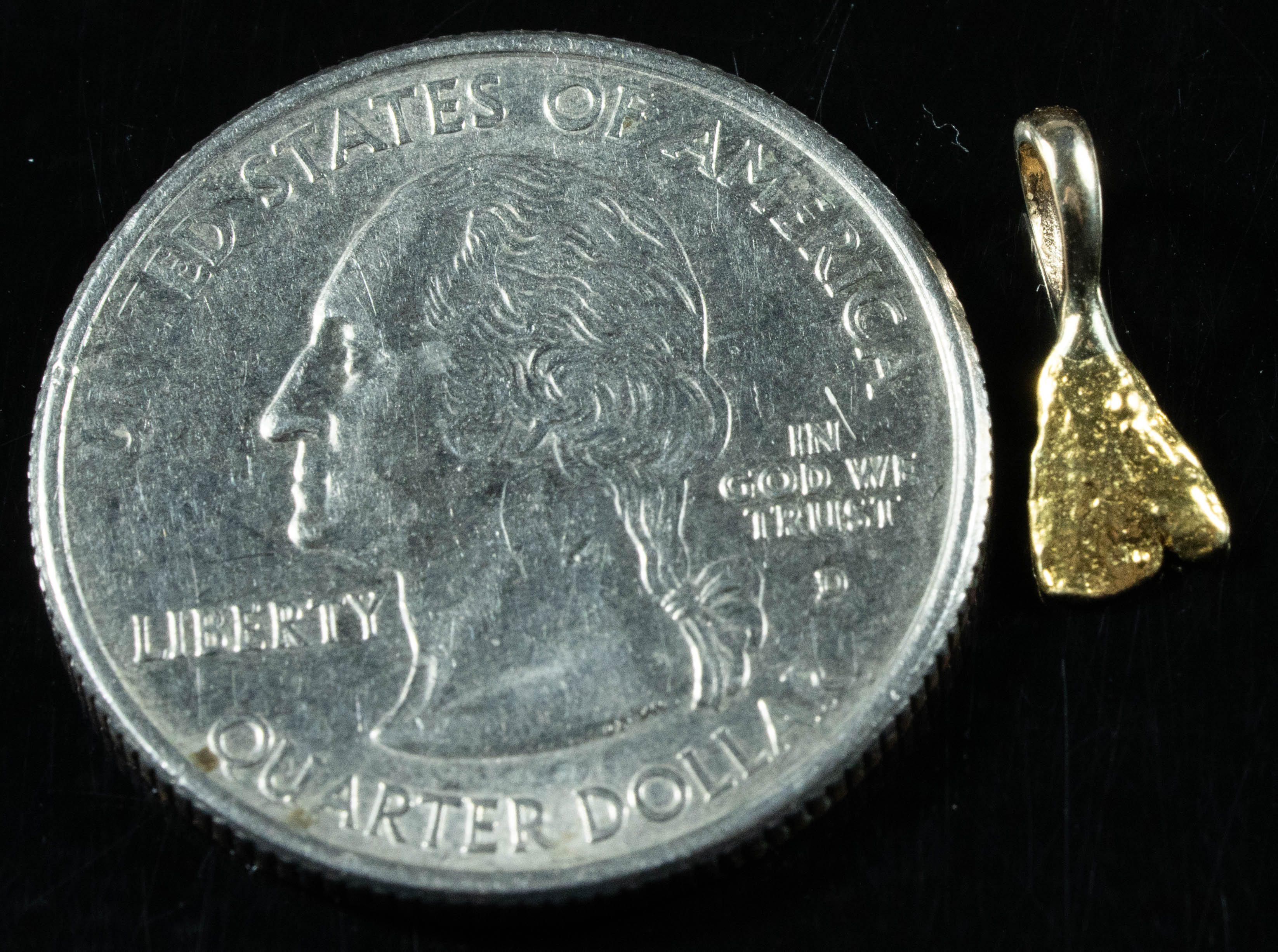 #567 Alaskan-Yukon BC Natural Gold Nugget Pendant .43 Grams Authentic