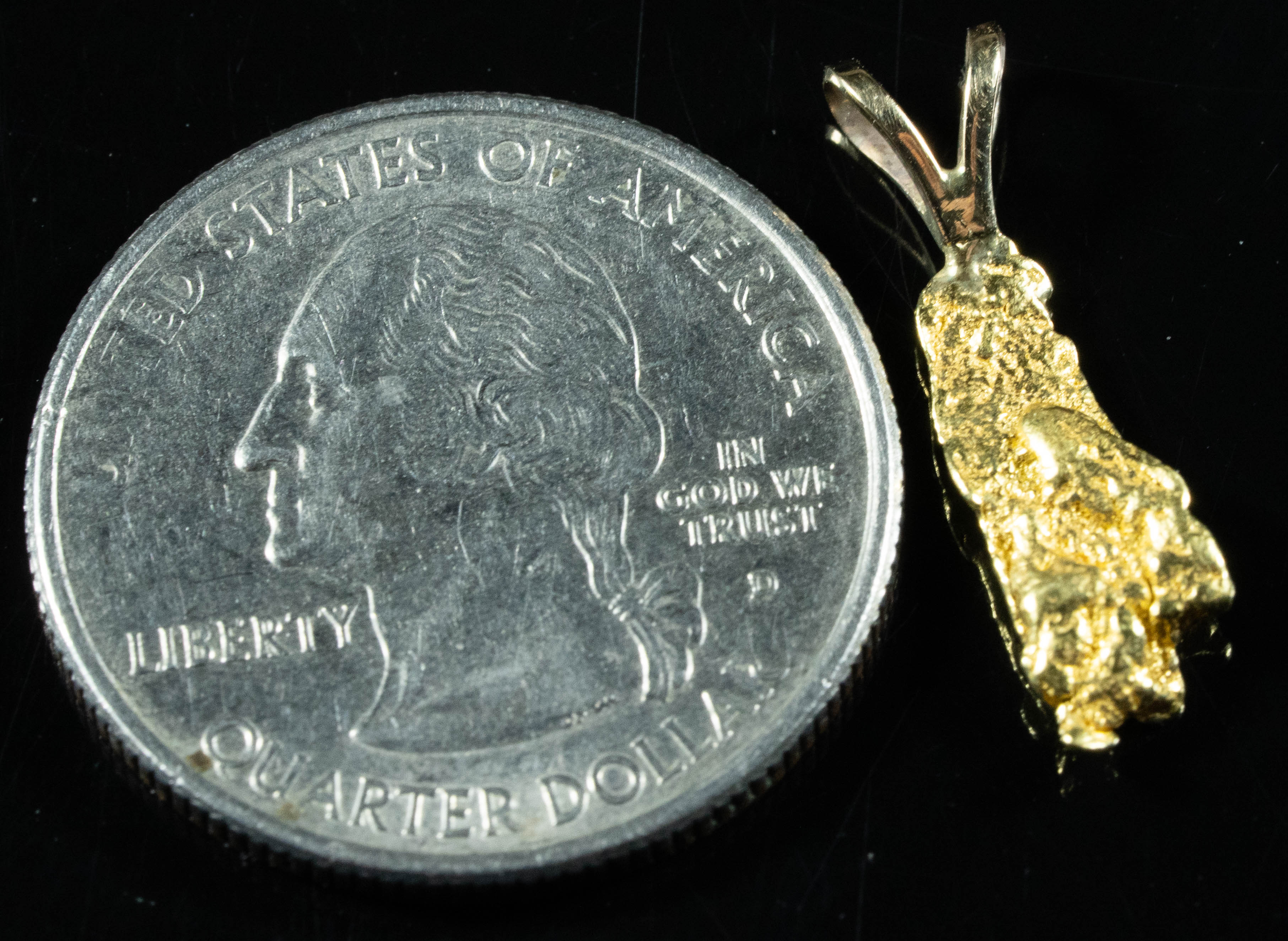 #587 Alaskan-Yukon BC Natural Gold Nugget Pendant 1.09 Grams Authentic
