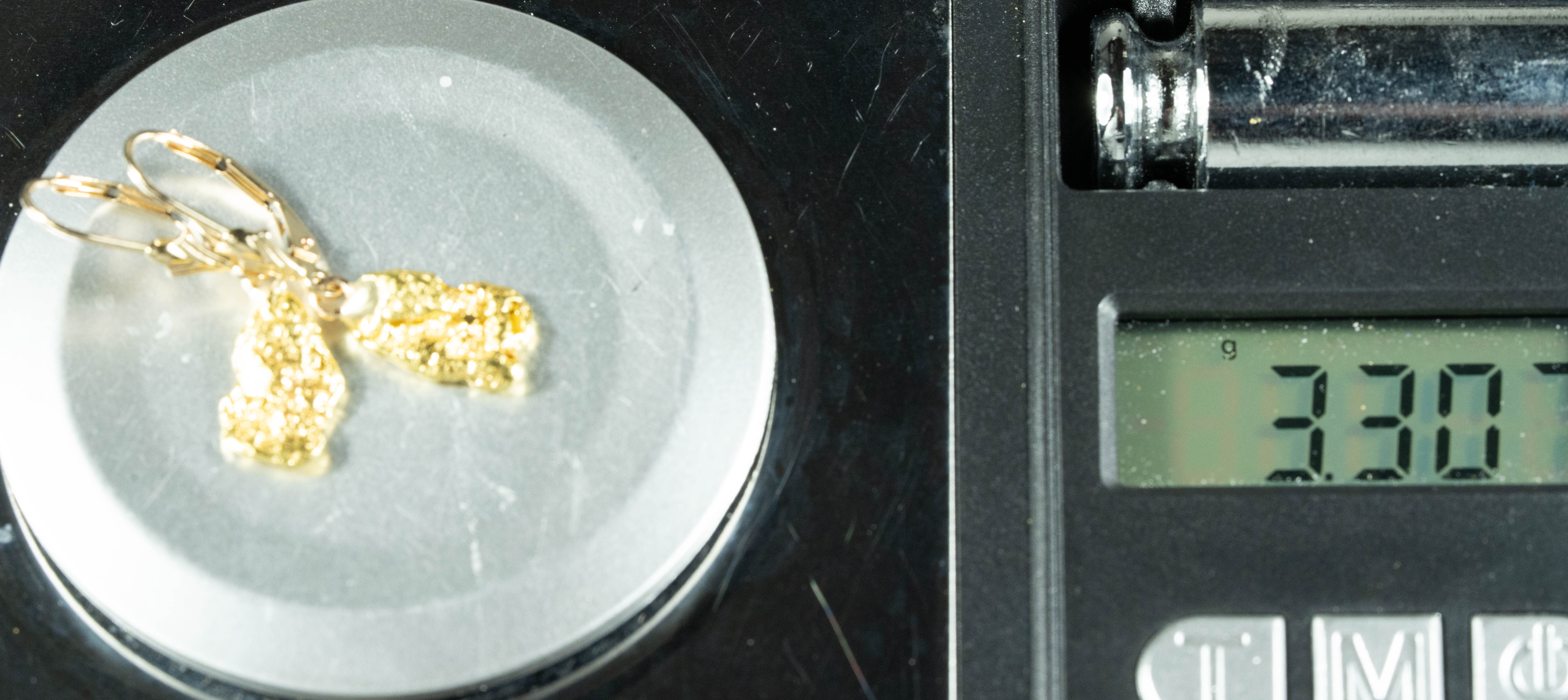 #613 Alaskan-Yukon BC Natural Gold Nugget Earrings 3.30 Grams