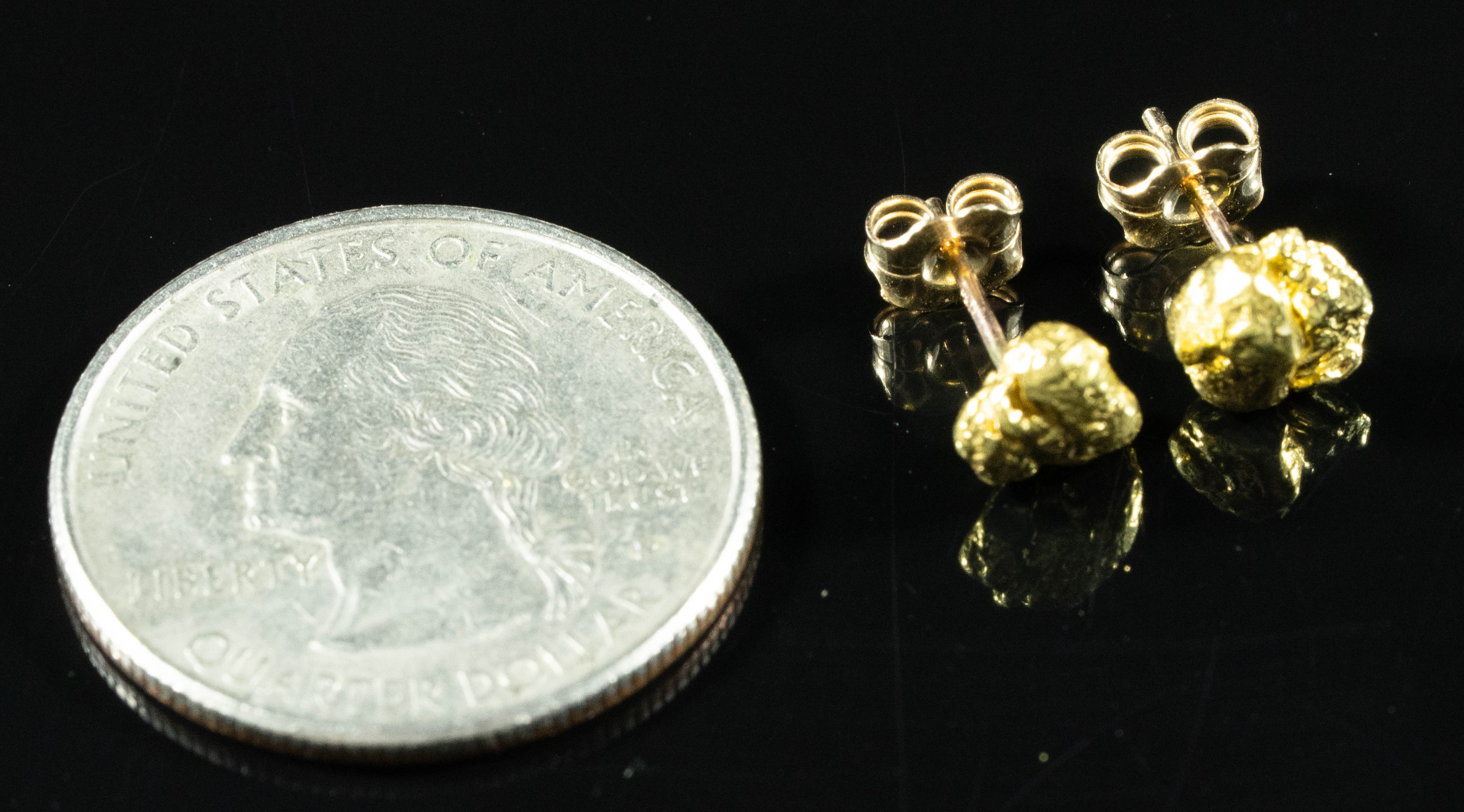 #614 Alaskan-Yukon BC Natural Gold Nugget Earrings 2.68 Grams