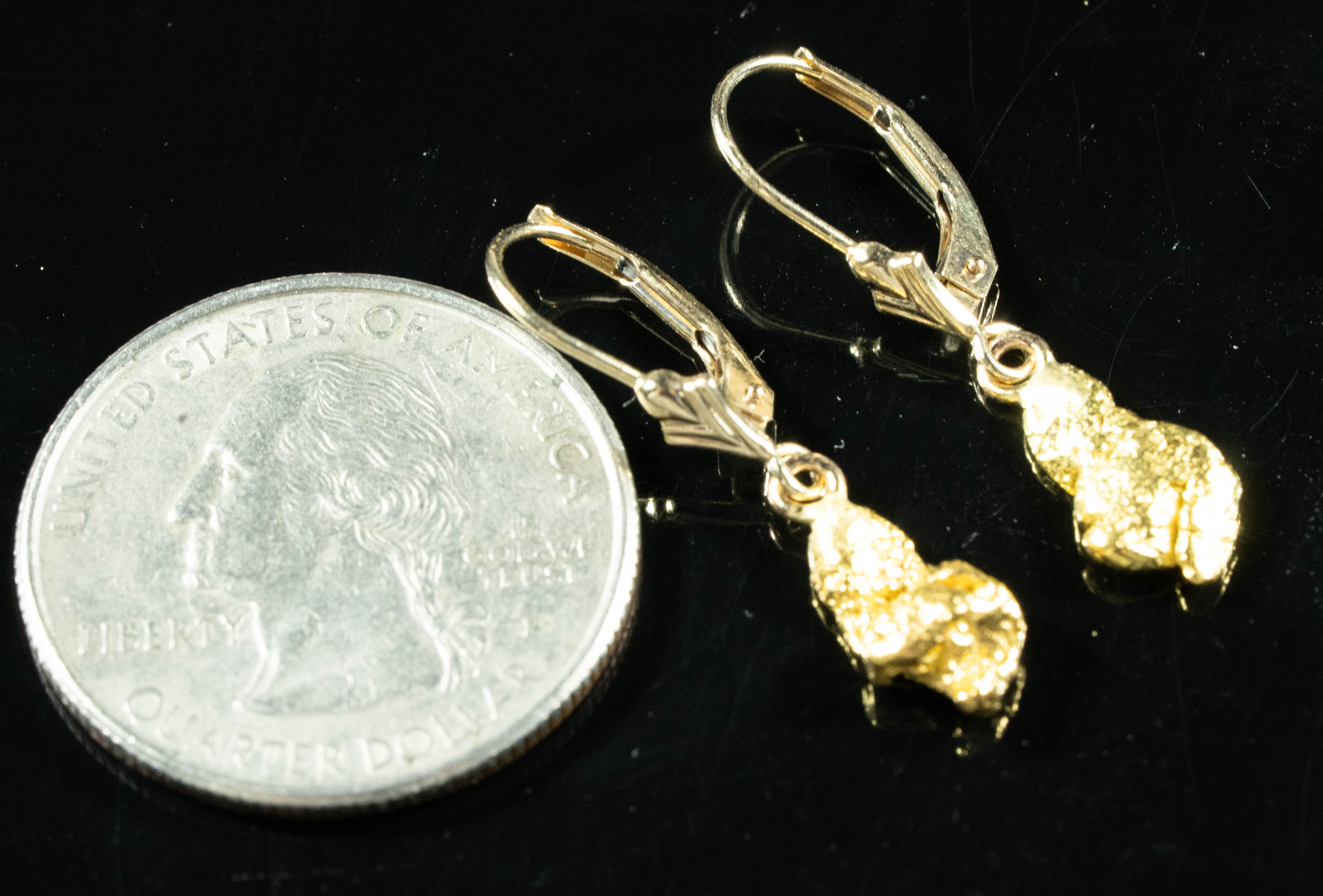 #618 Alaskan-Yukon BC Natural Gold Nugget Earrings 2.70 Grams