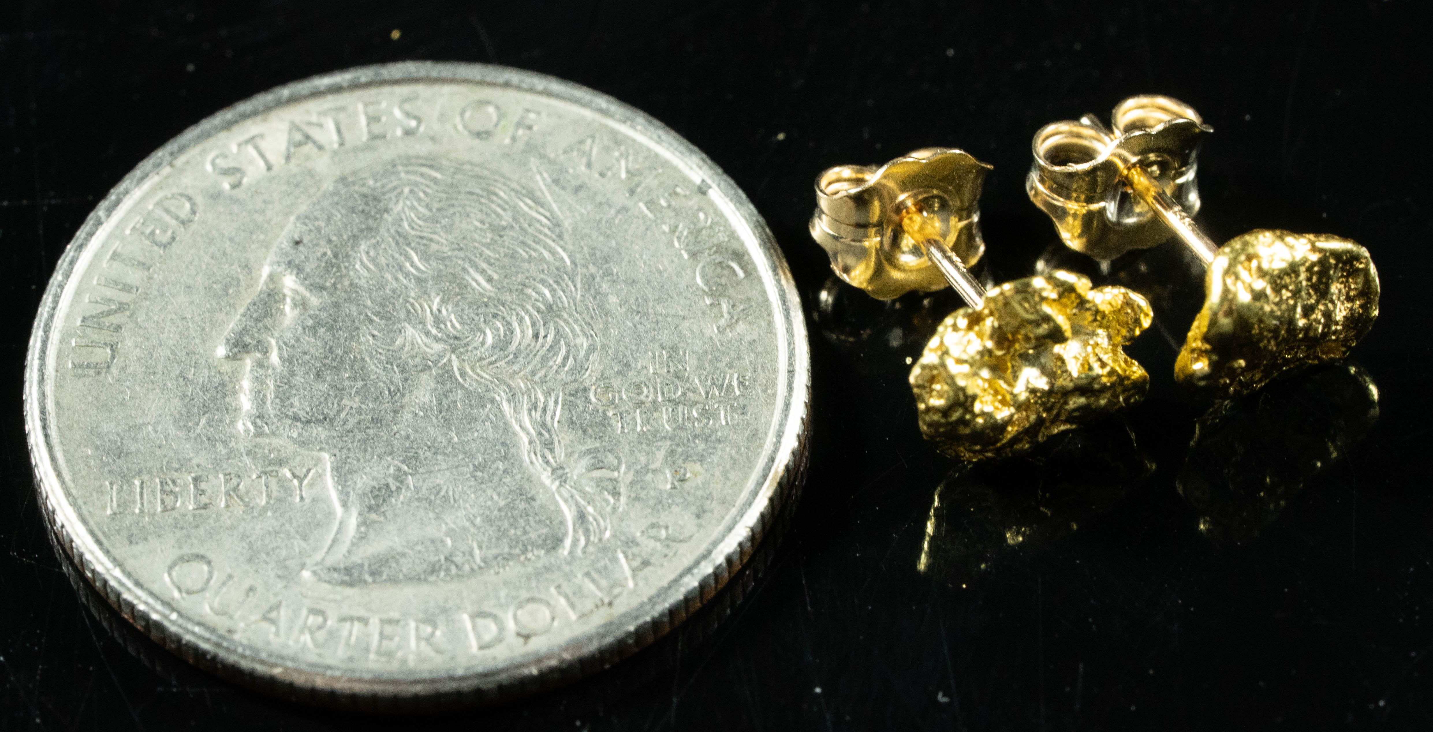 #619 Alaskan-Yukon BC Natural Gold Nugget Earrings 2.03 Grams