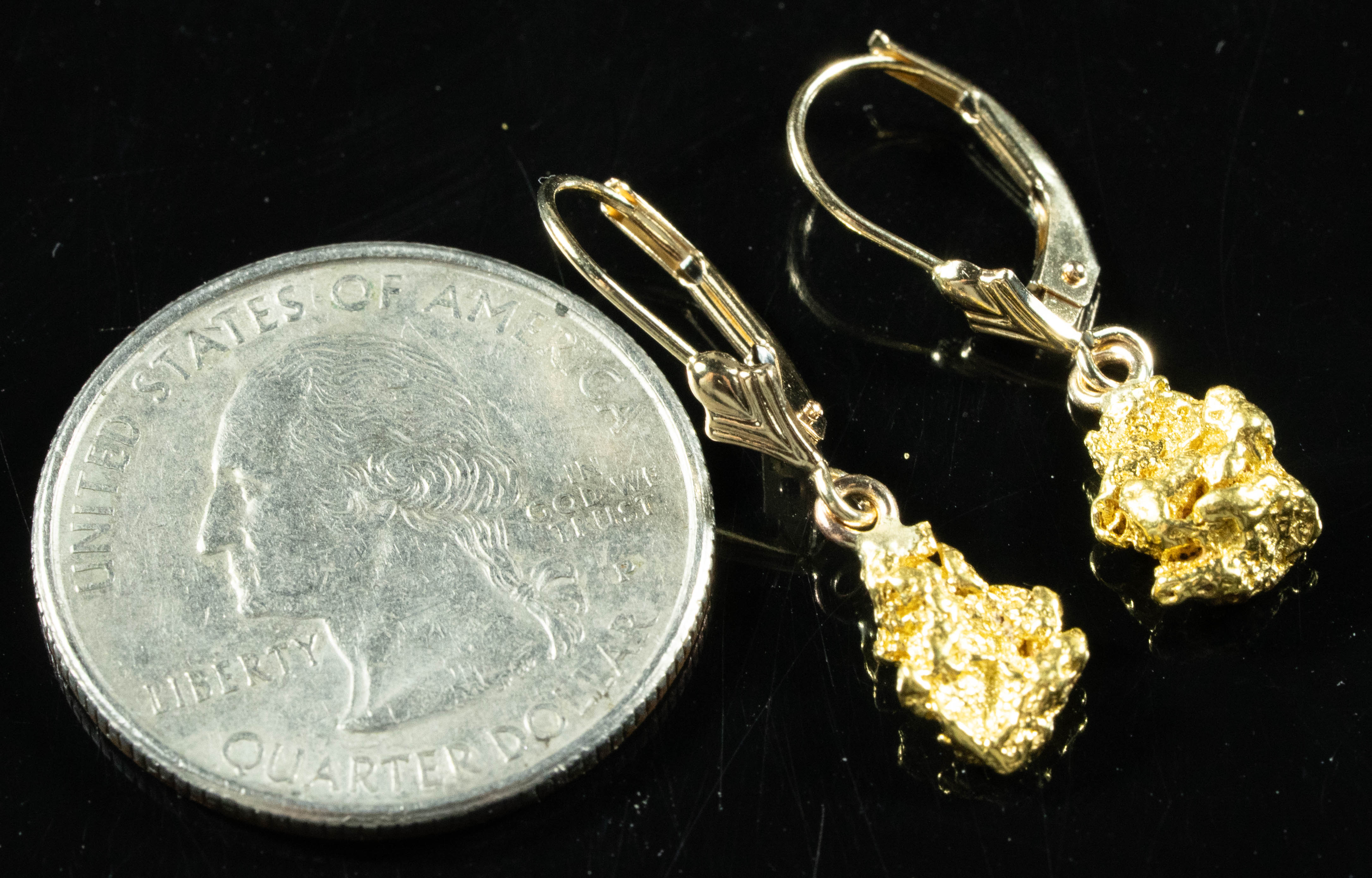 #623 Alaskan-Yukon BC Natural Gold Nugget Earrings 3.05 Grams