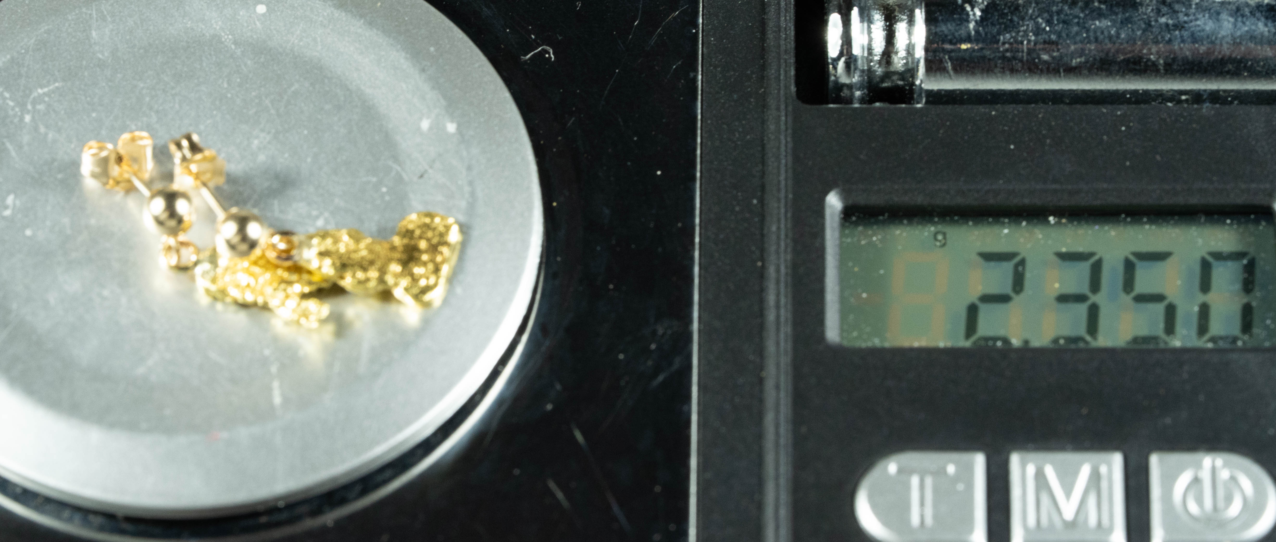 #635 Alaskan-Yukon BC Natural Gold Nugget Earrings 2.35 Grams