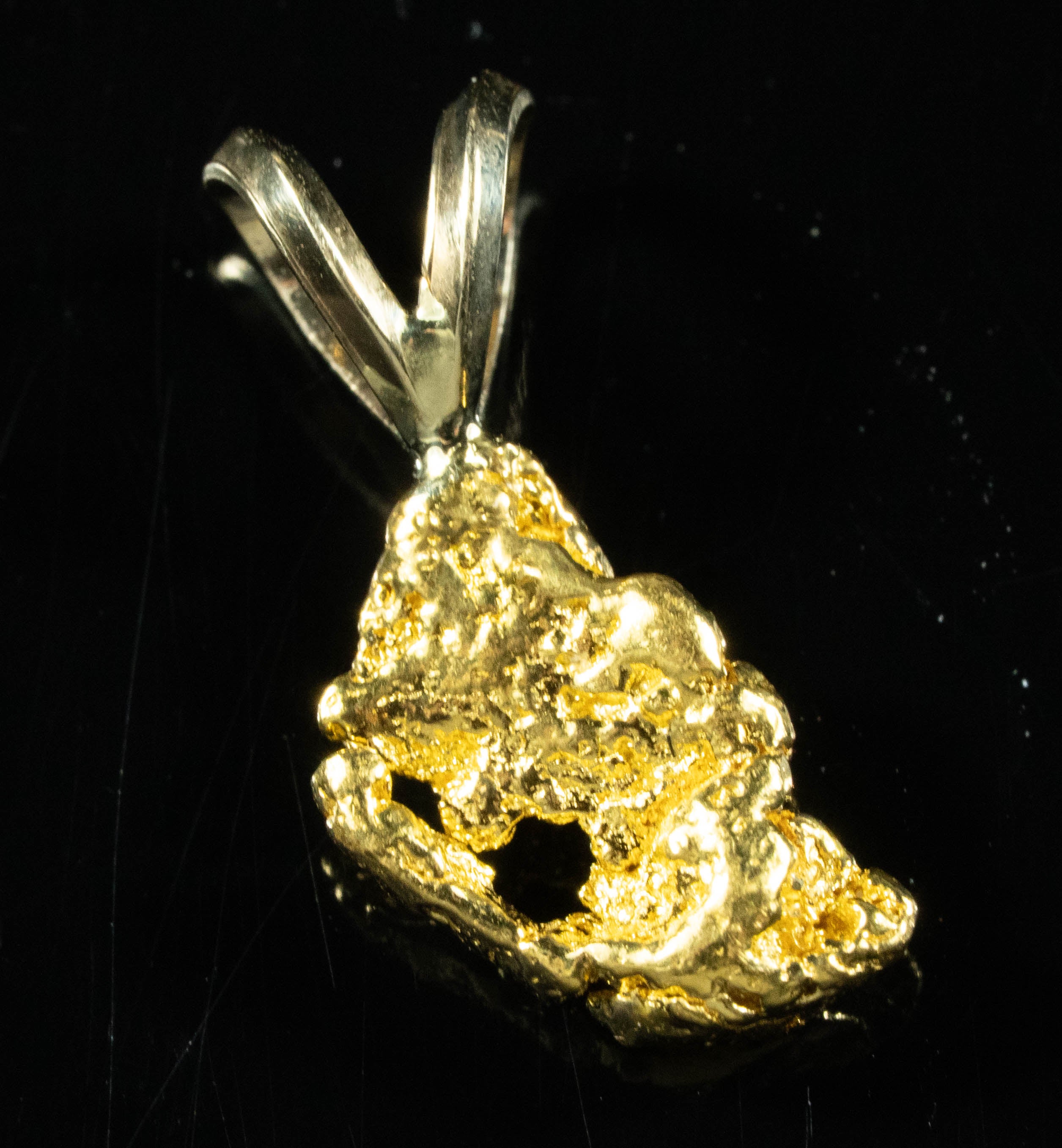 #599 Alaskan-Yukon BC Natural Gold Nugget  Pendant 1.66 Grams Authentic