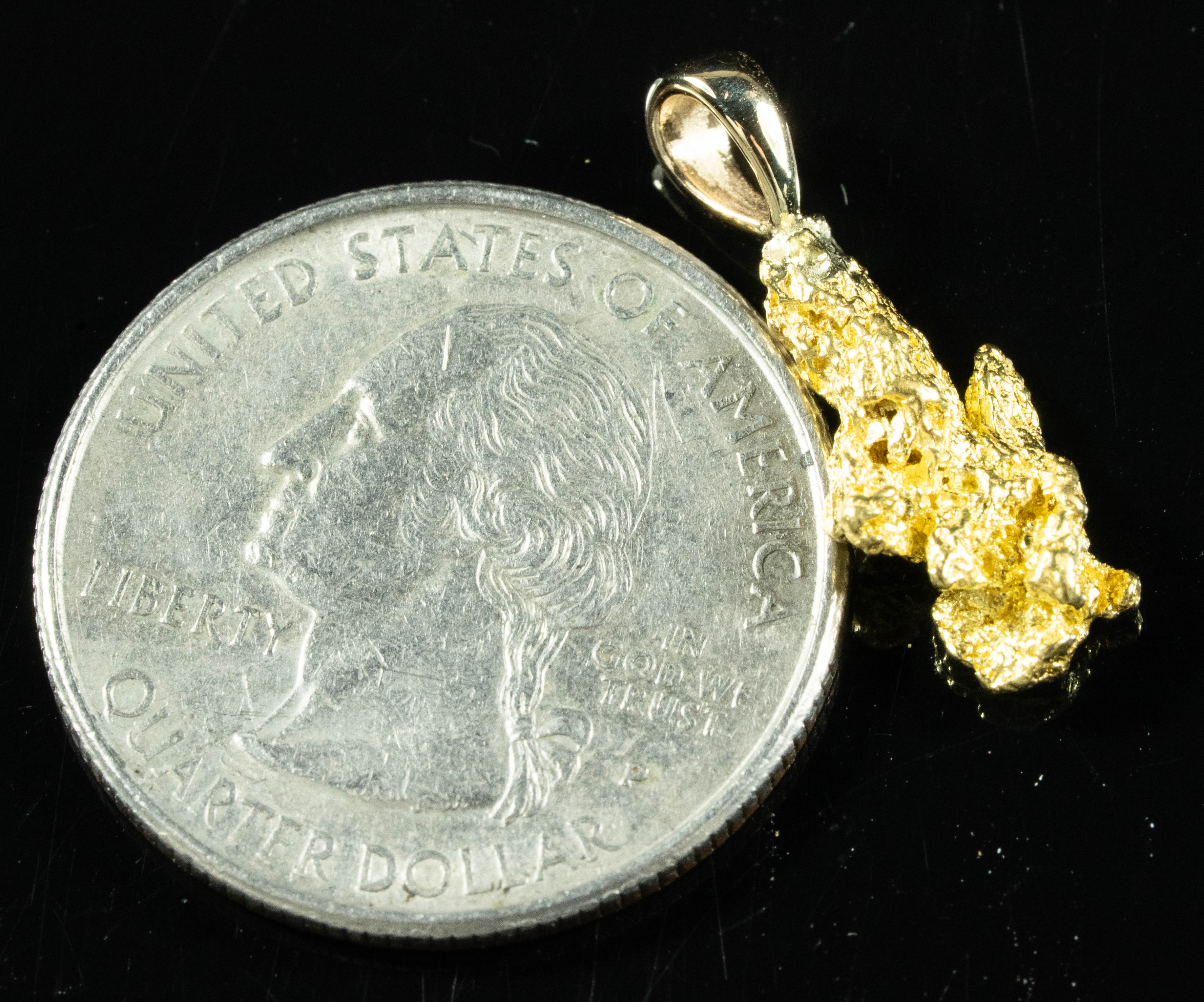 #602 Alaskan-Yukon BC Natural Gold Nugget  Pendant 1.88 Grams Authentic