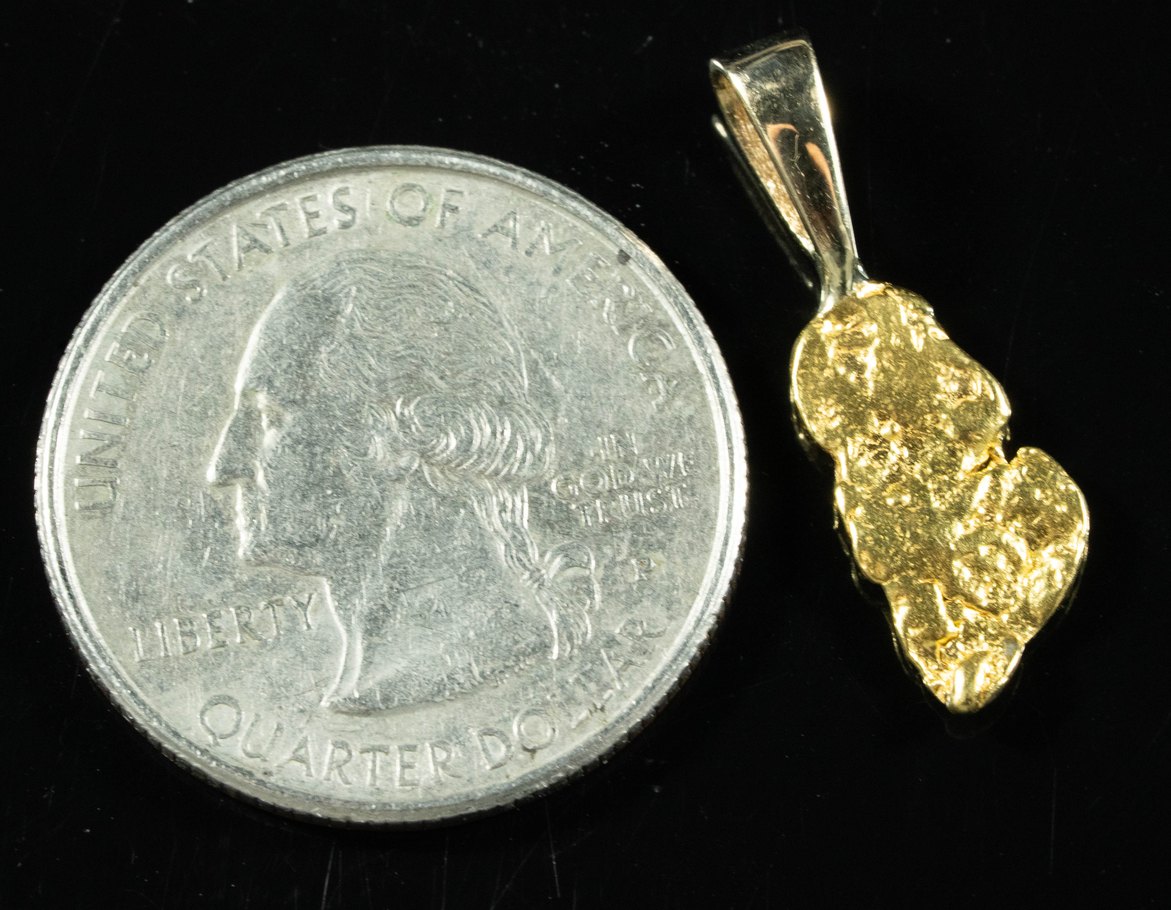 #608 Alaskan-Yukon BC Natural Gold Nugget  Pendant 1.95 Grams Authentic
