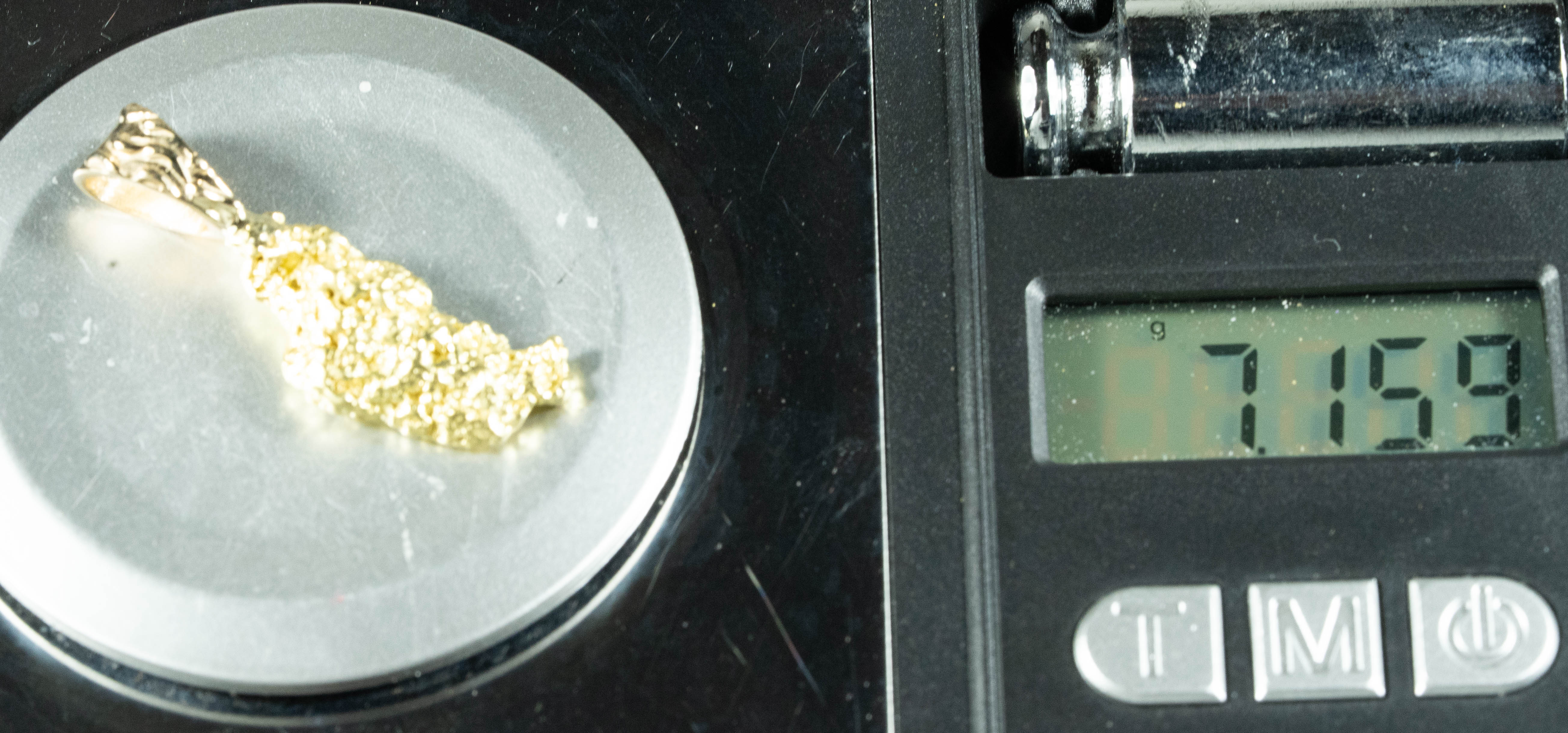 #580 Alaskan-Yukon BC Natural Gold Nugget  Pendant 7.15 Grams Authentic