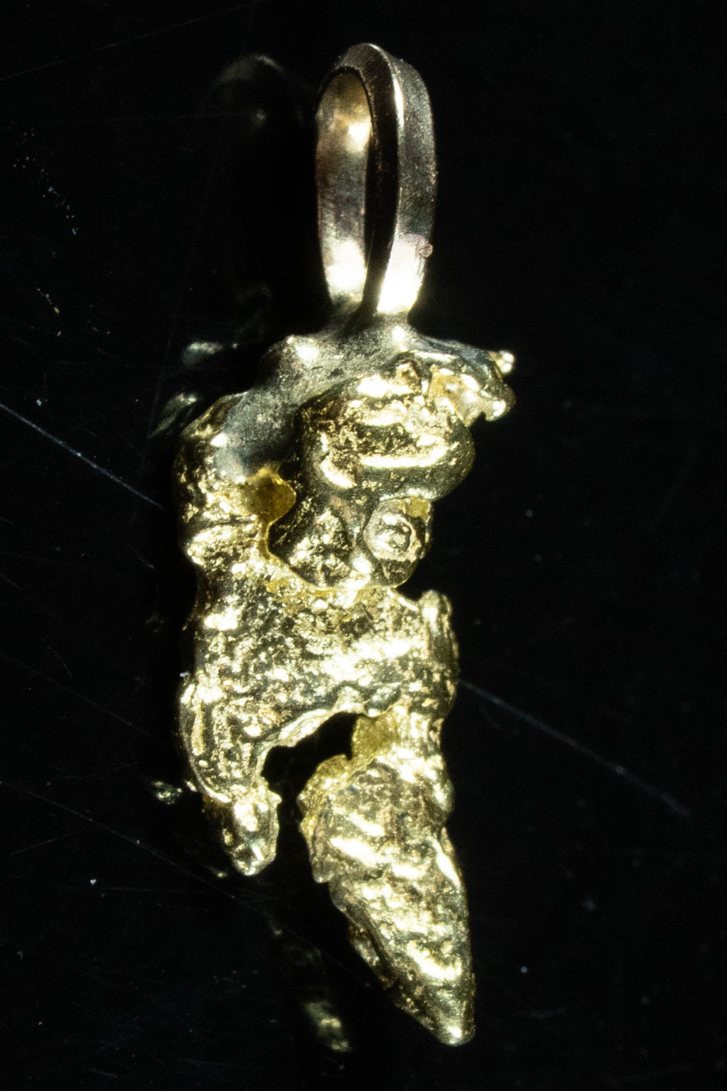 #655 Alaskan-Yukon BC Natural Gold Nugget Pendant .44 Grams Authentic